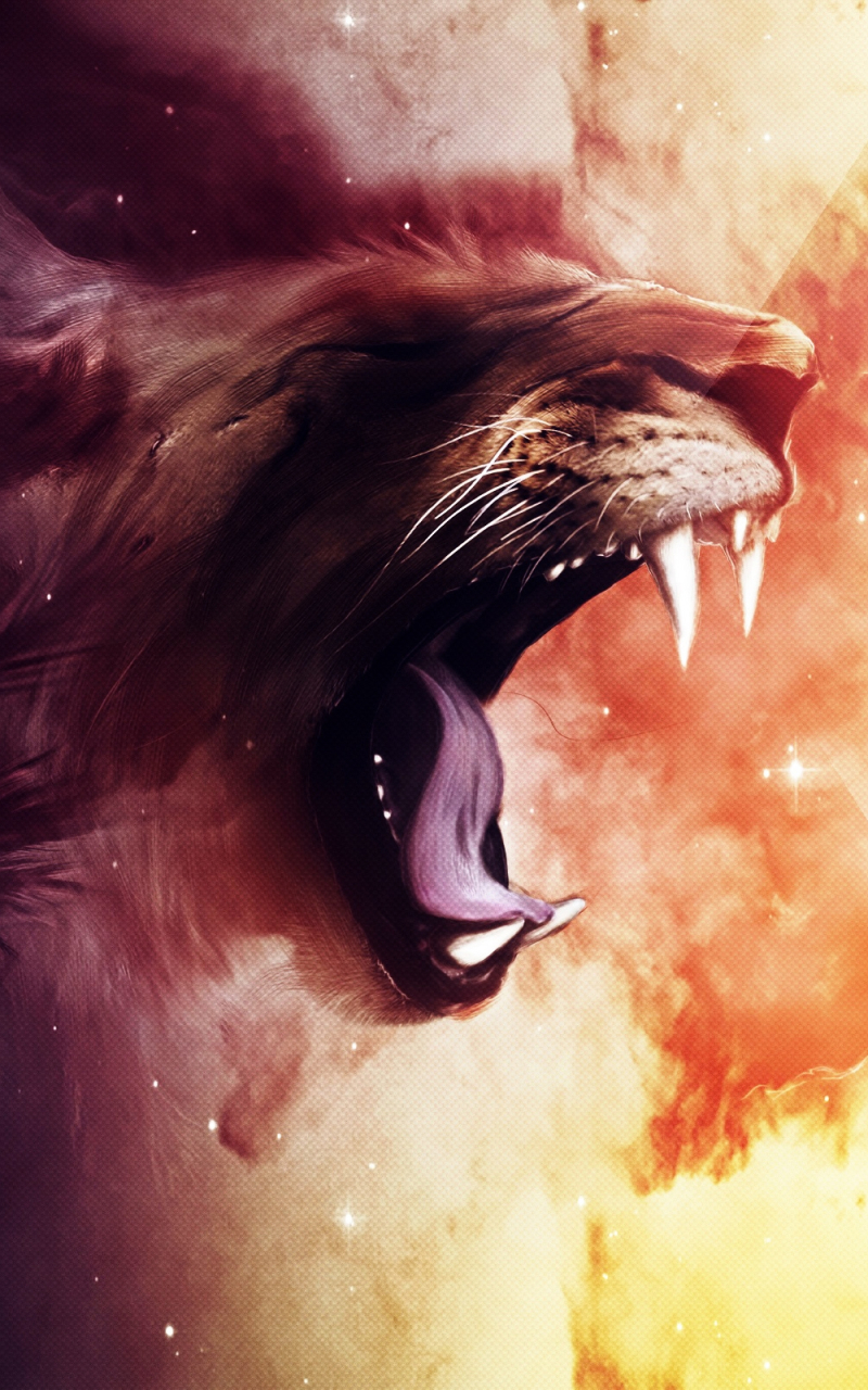 Download mobile wallpaper Lion, Animal, Artistic for free.