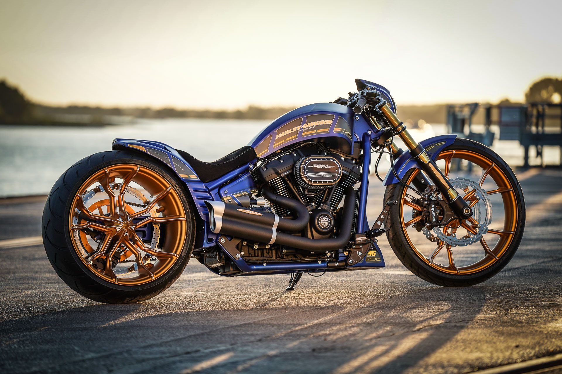 Descarga gratis la imagen Harley Davidson, Vehículos, Motocicleta Custom, Aduanas De Thunderbike en el escritorio de tu PC