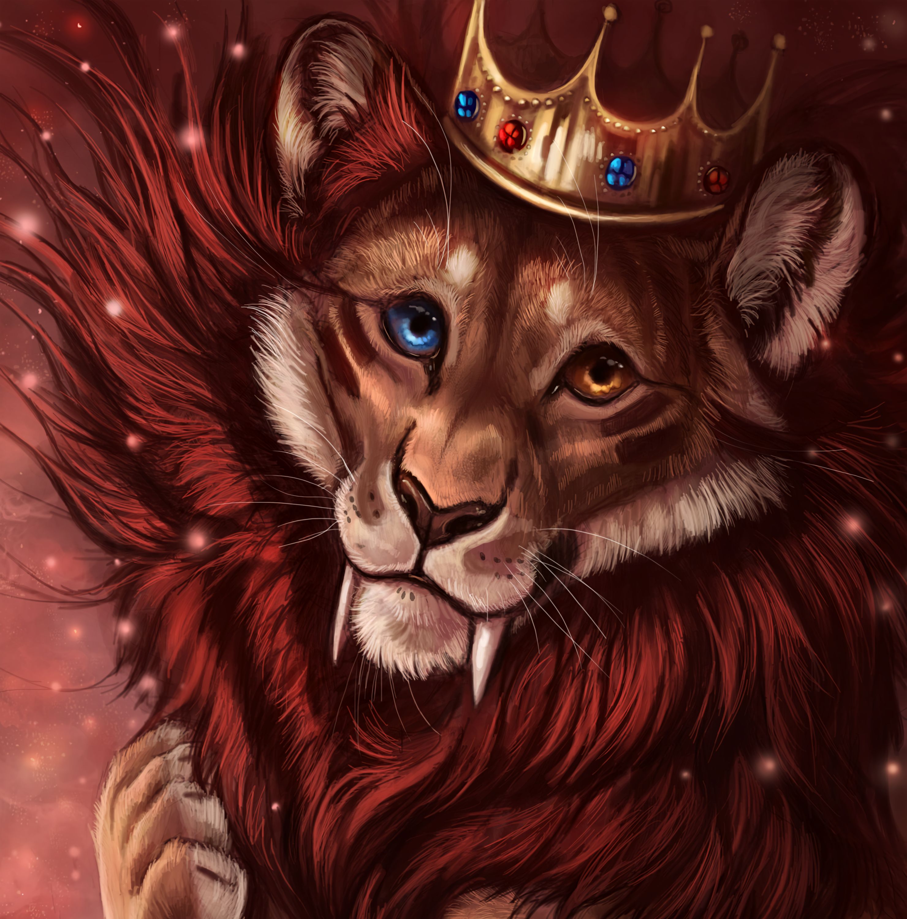 king of beasts, art, king, king of the beasts, crown, lion, tsar