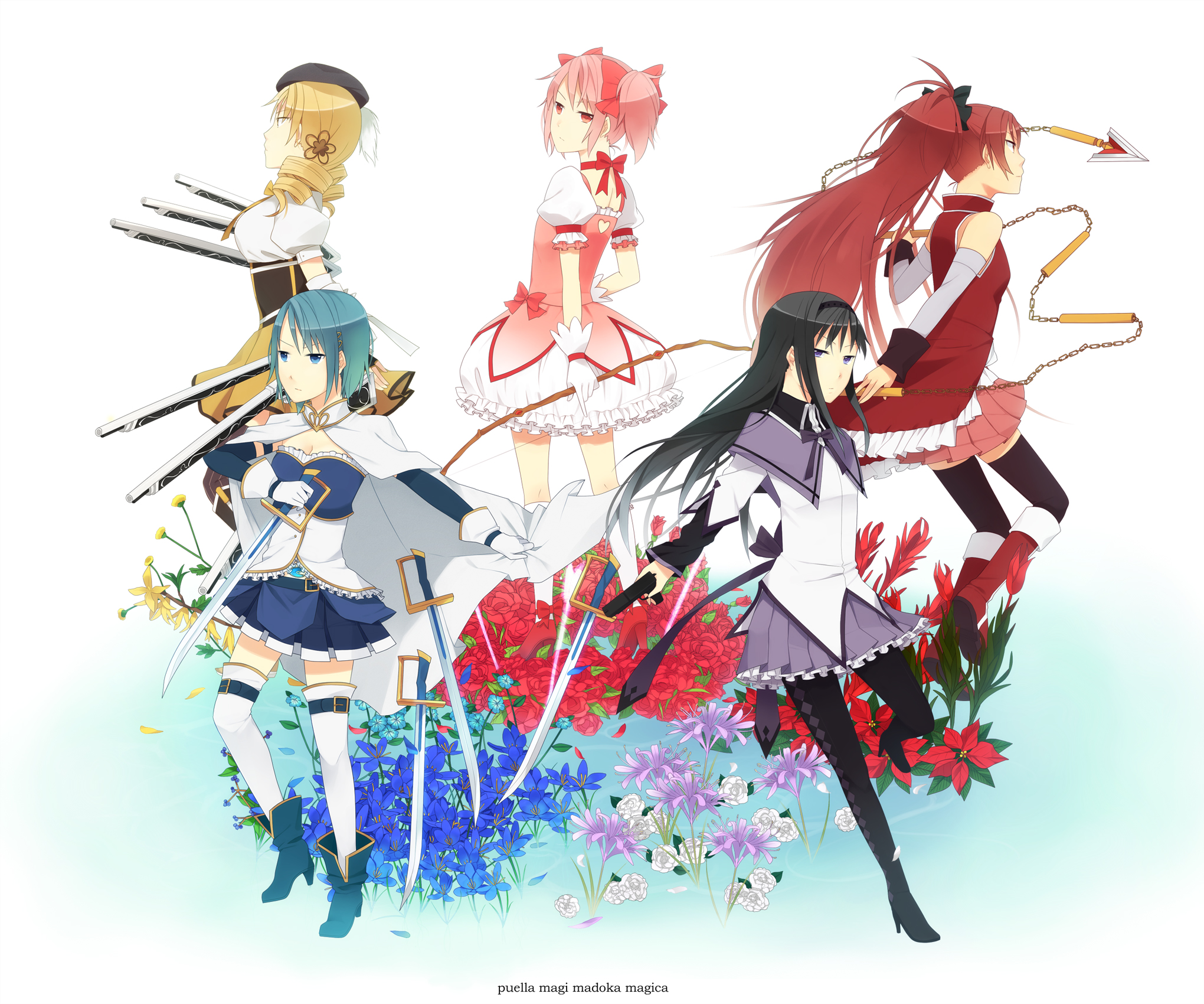 Free download wallpaper Anime, Kyōko Sakura, Puella Magi Madoka Magica, Homura Akemi, Madoka Kaname, Mami Tomoe, Sayaka Miki on your PC desktop