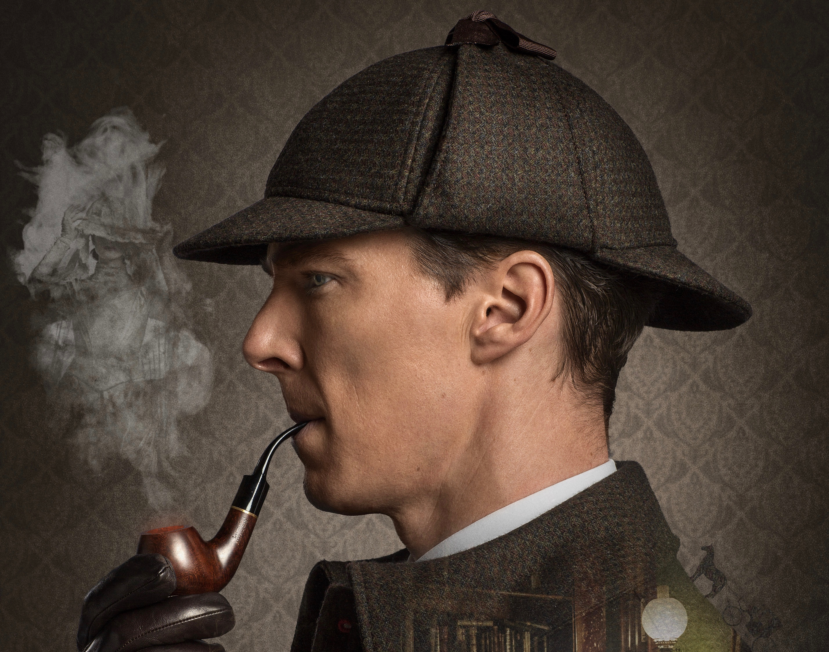Скачать картинку Телешоу, Шерлок Холмс, Бенедикт Камбербэтч, Шерлок, Трубка Курительная в телефон бесплатно.