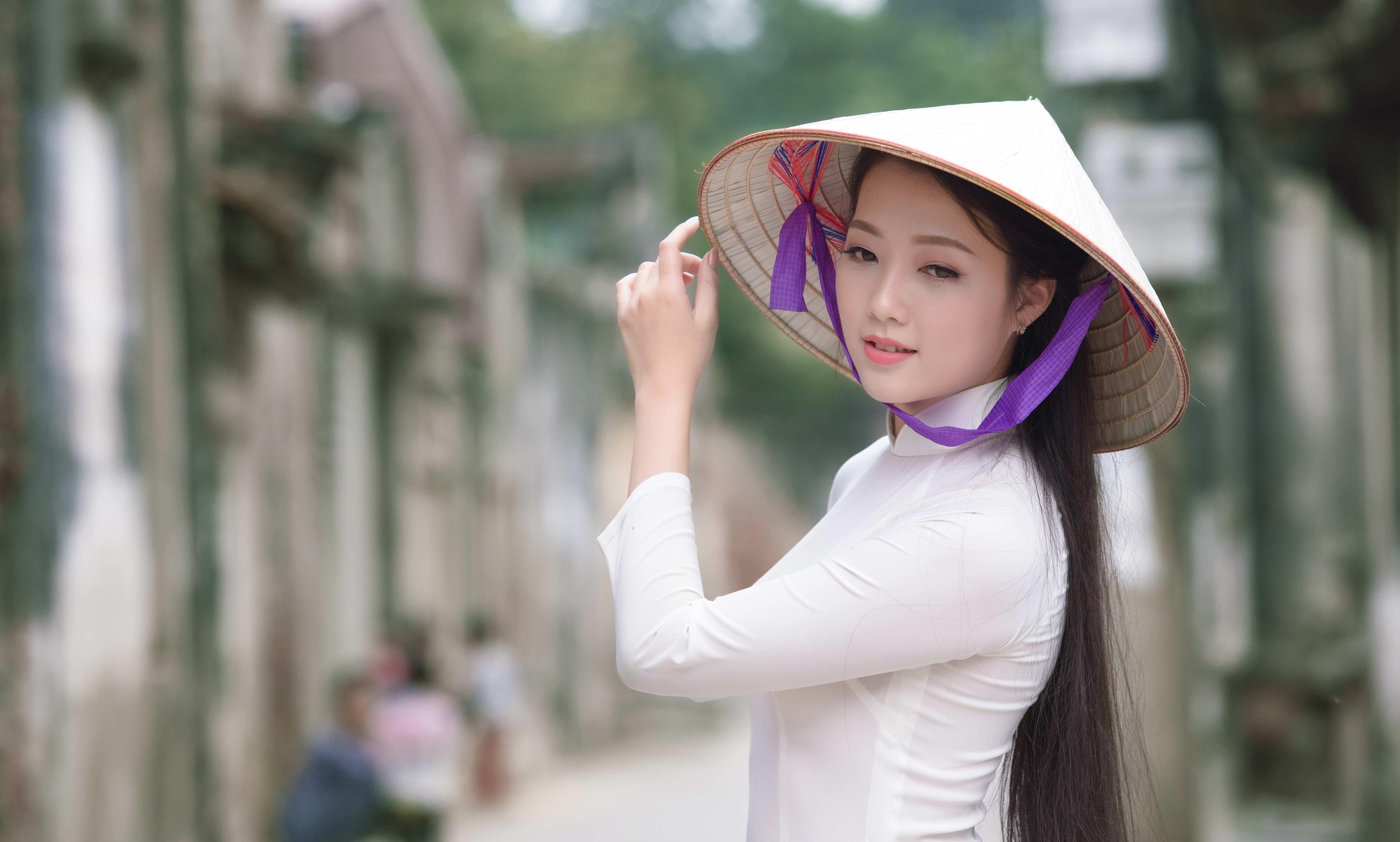 Laden Sie Asiatischer Konischer Hut HD-Desktop-Hintergründe herunter