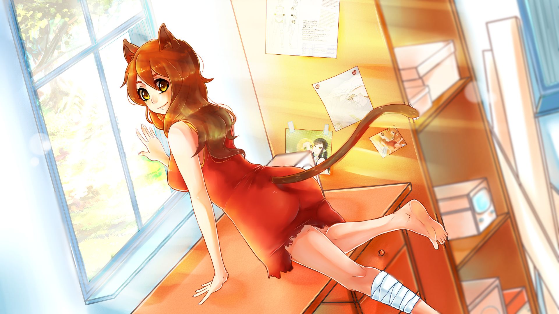 Baixe gratuitamente a imagem Anime, Garota Gato, Everlasting Summer na área de trabalho do seu PC