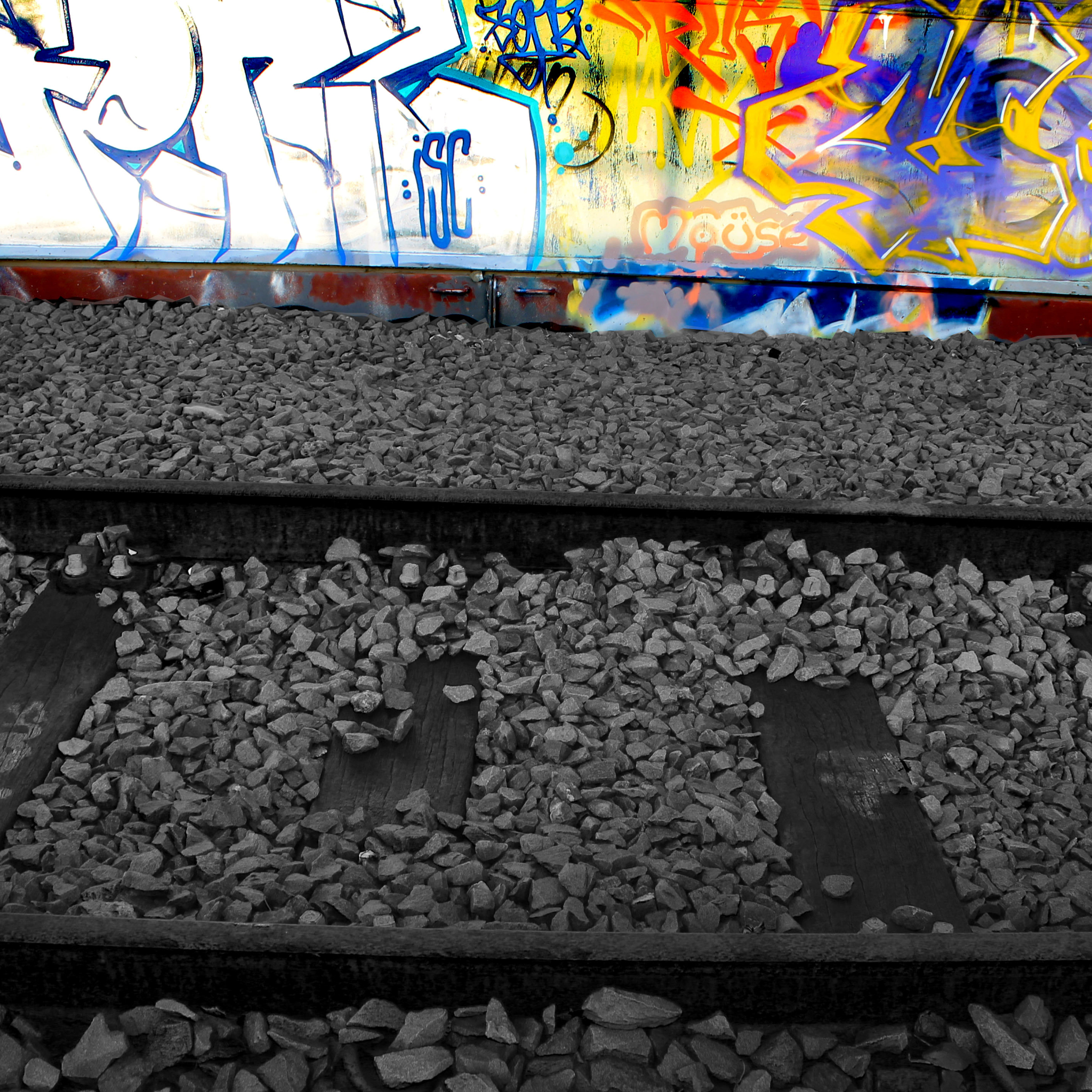 Download mobile wallpaper Graffiti, Artistic, Abandoned, Railroad for free.