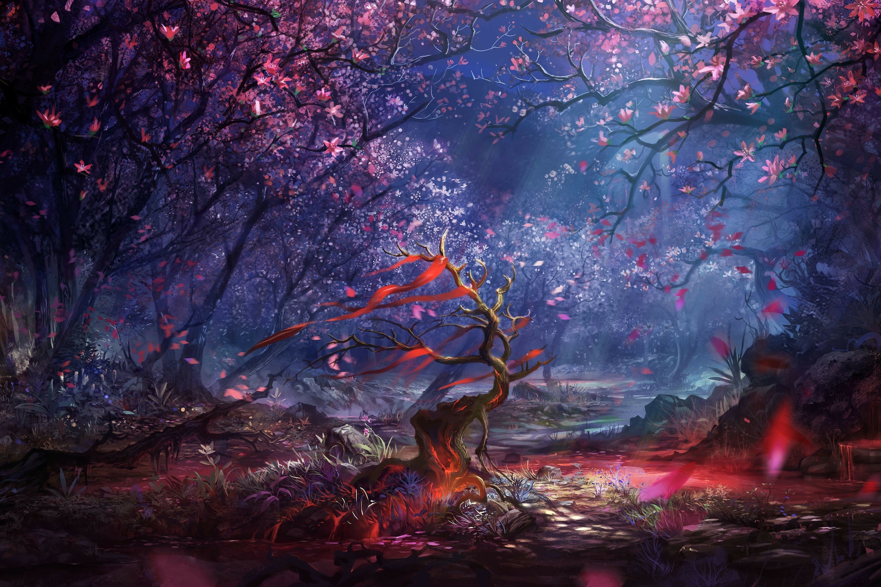 Free download wallpaper Landscape, Fantasy, Forest on your PC desktop