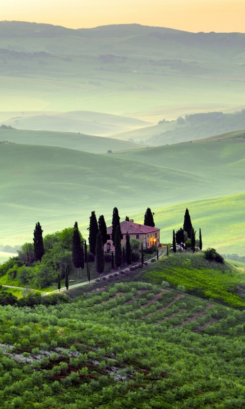 Download mobile wallpaper Italy, House, Field, Hill, Photography, Mansion, Tuscany for free.