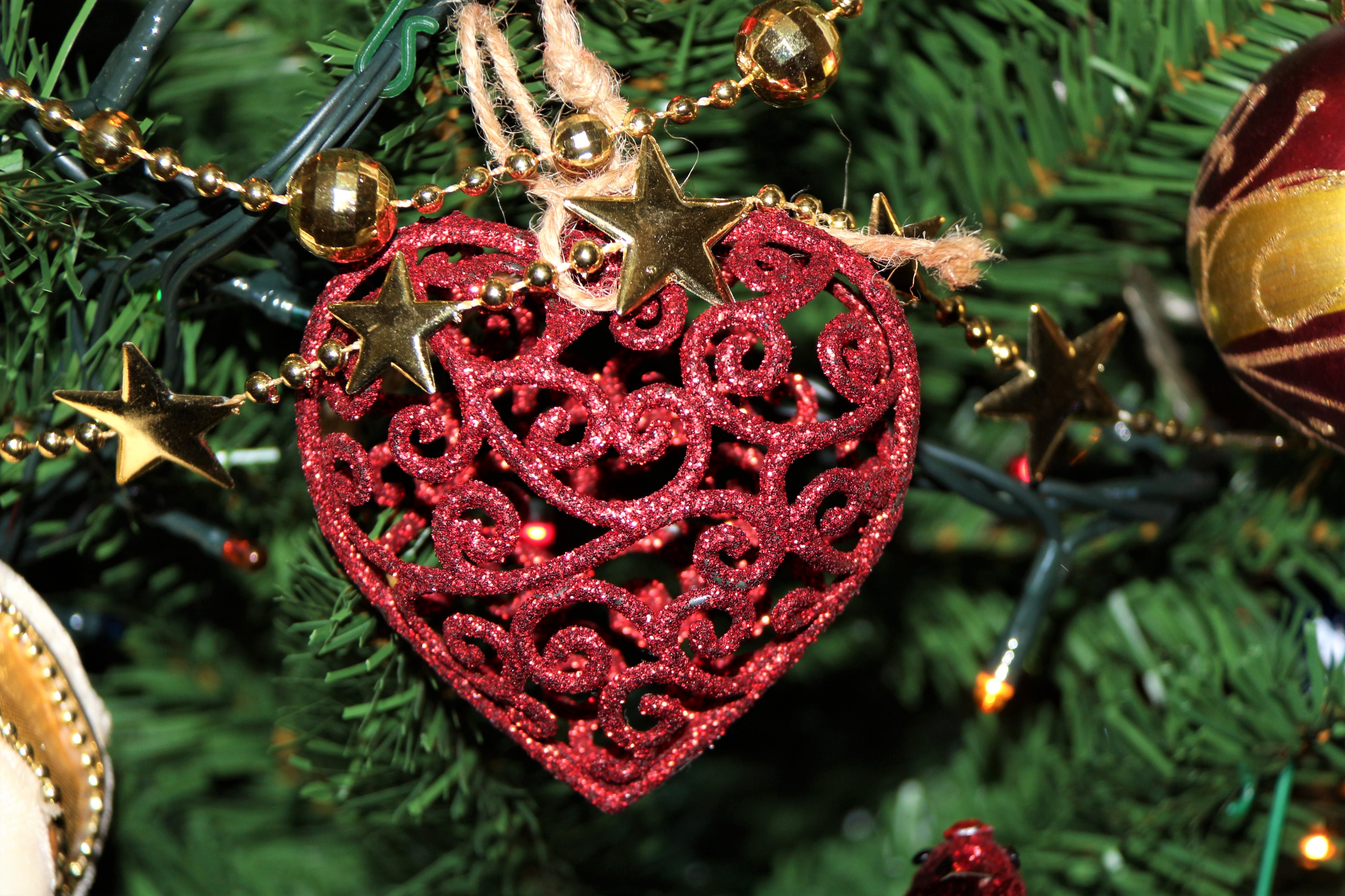Laden Sie das Feiertage, Weihnachten, Weihnachtsschmuck, Herz, Stern-Bild kostenlos auf Ihren PC-Desktop herunter