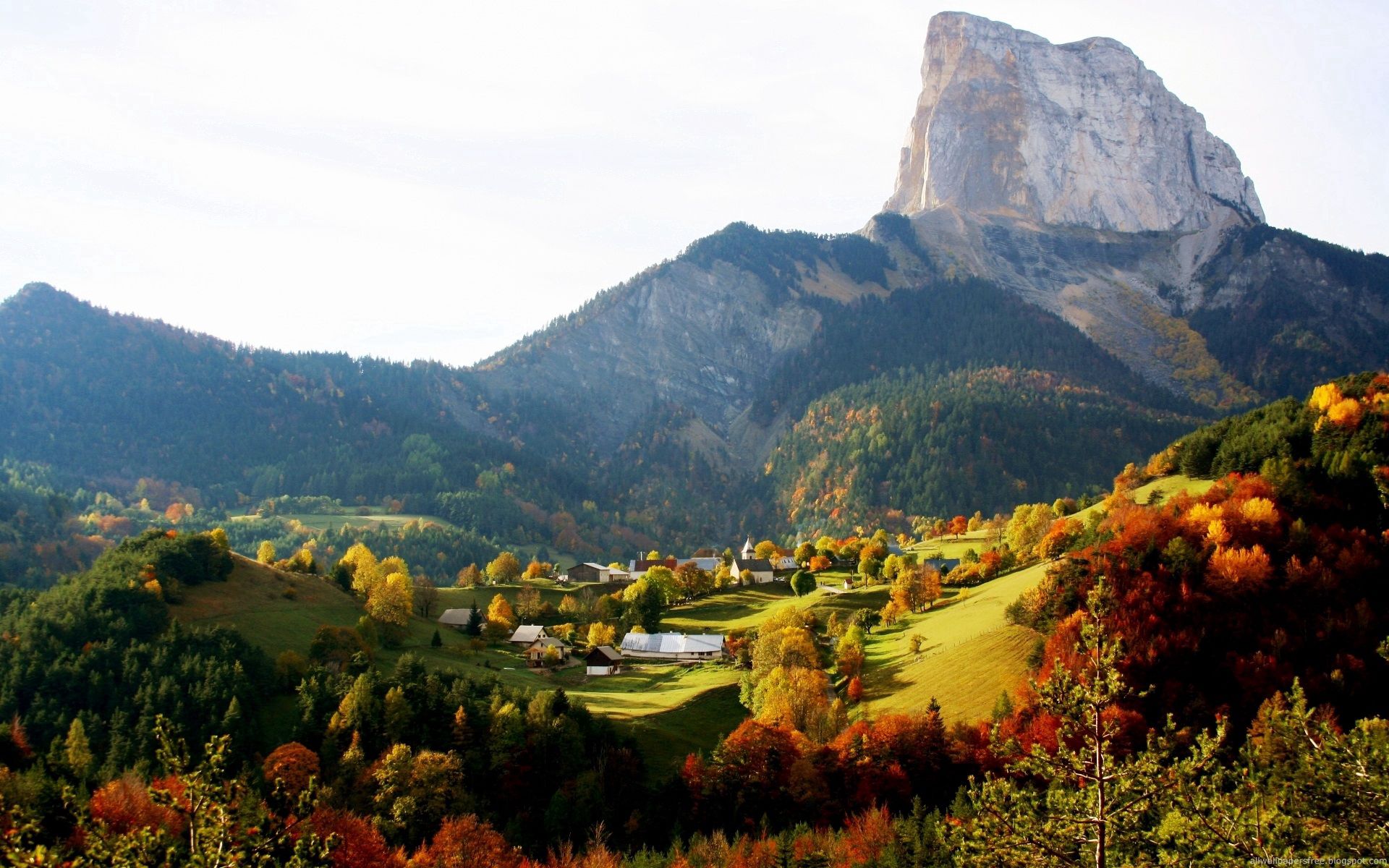 PCデスクトップに自然, 草, 秋, 山脈, スカイ画像を無料でダウンロード