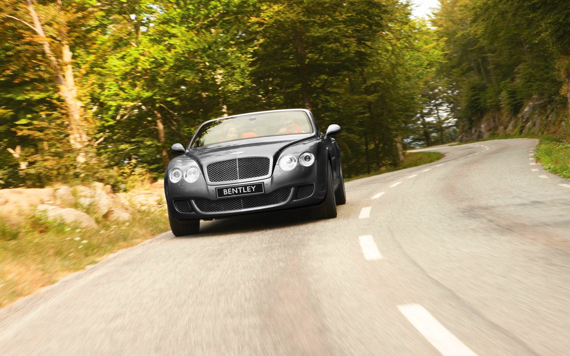 bentley, cars, road, front view, continental, gtc 32K