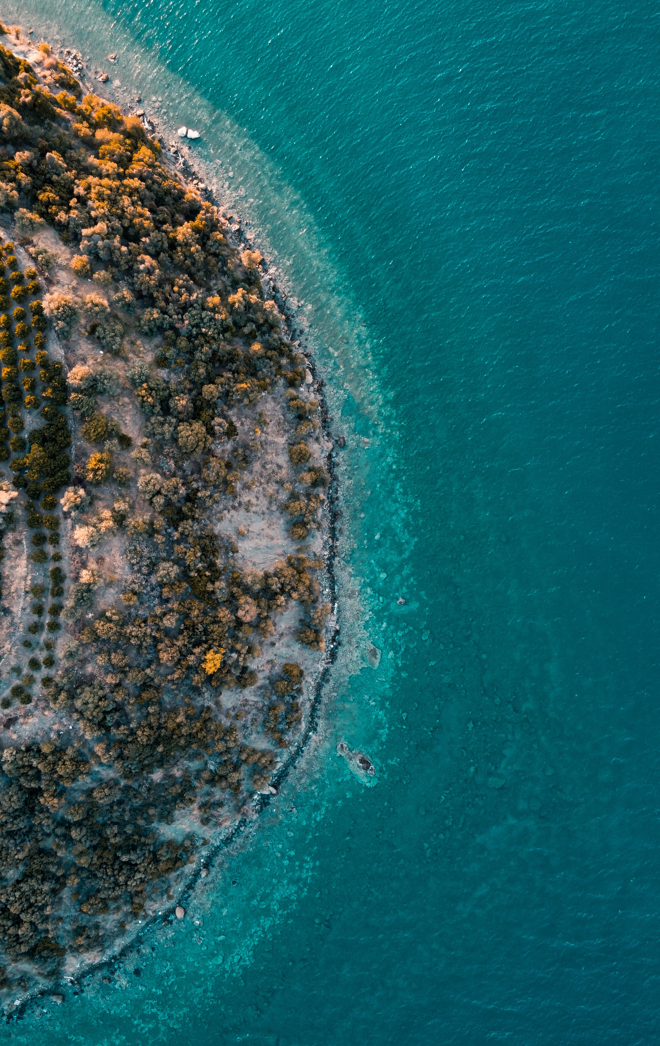 island, view from above, nature, water, sea, shore, bank 4K Ultra