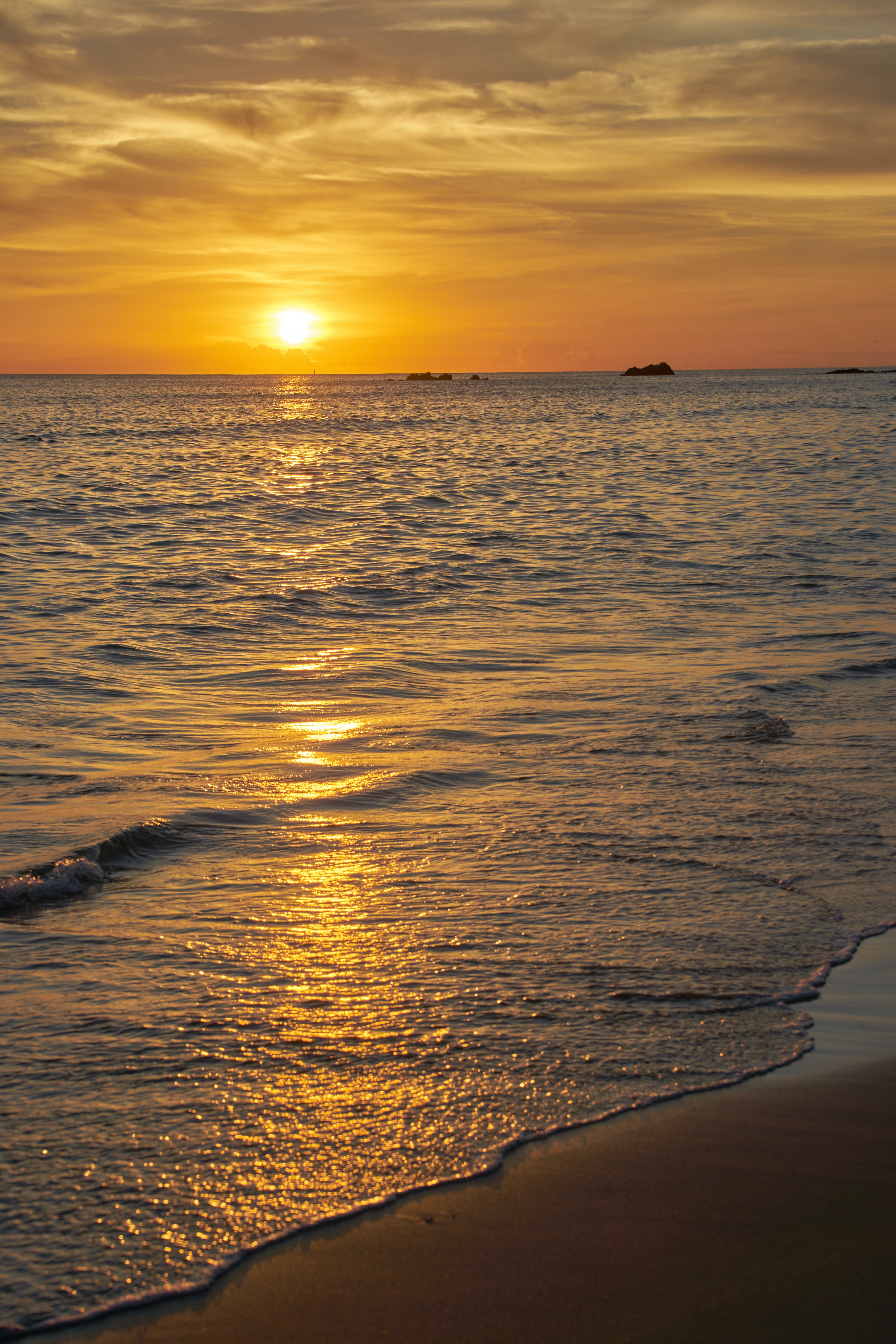 waves, sunset, beach, nature, sea, sun High Definition image