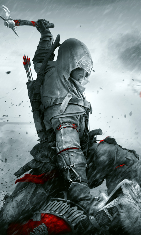 Handy-Wallpaper Computerspiele, Assassin's Creed, Überzeugung Eines Attentäters, Selektive Farbe, Connor (Assassin's Creed), Assassin's Creed Iii kostenlos herunterladen.