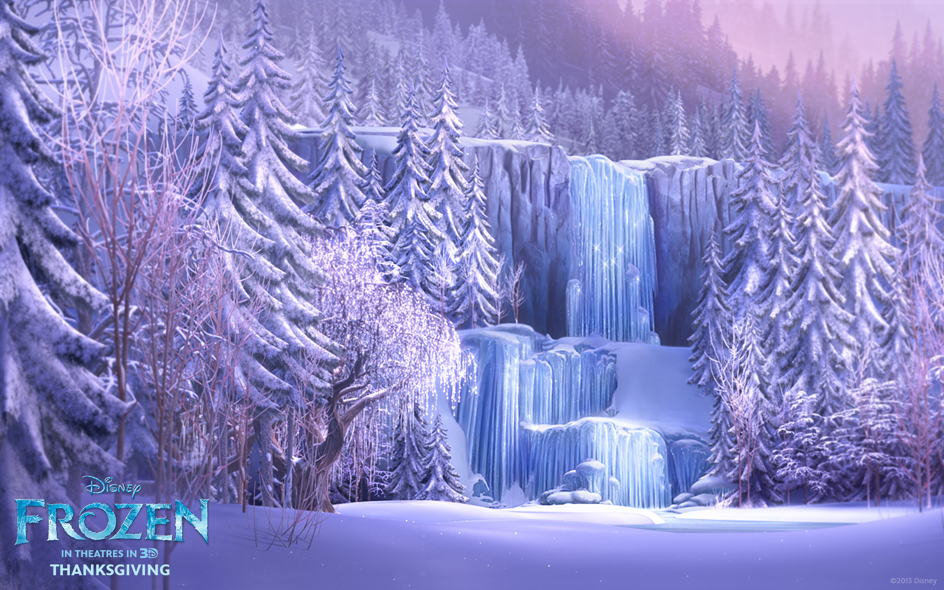 Baixar papel de parede para celular de Inverno, Filme, Frozen Uma Aventura Congelante, Cachoeira gratuito.