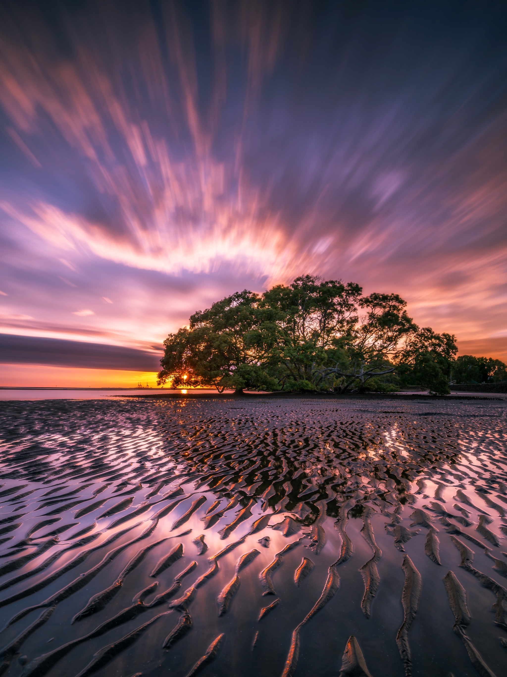 Descarga gratuita de fondo de pantalla para móvil de Naturaleza, Cielo, Playa, Horizonte, Atardecer, Tierra/naturaleza, Puesta De Sol.