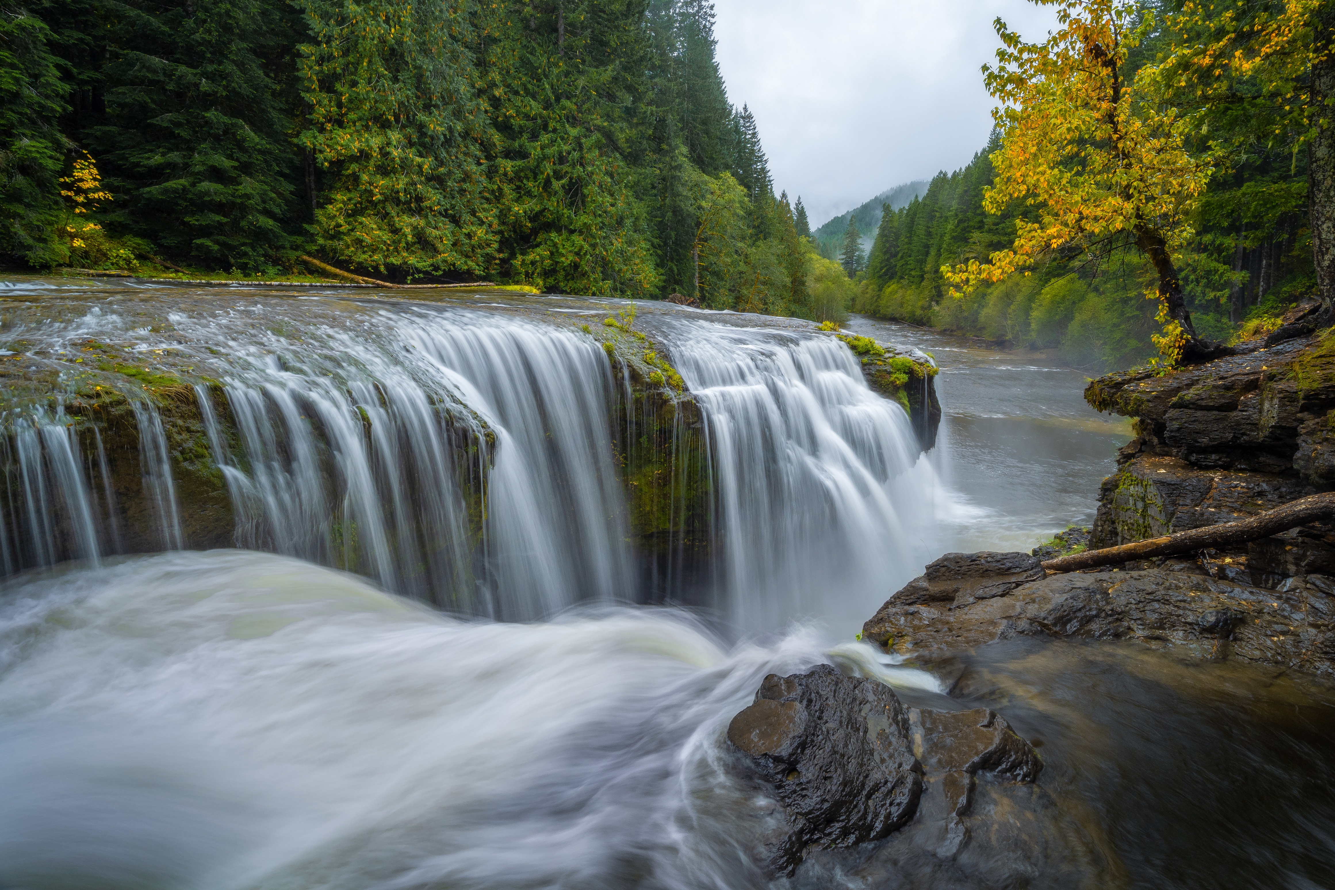 Laden Sie Lower Lewis River Falls HD-Desktop-Hintergründe herunter