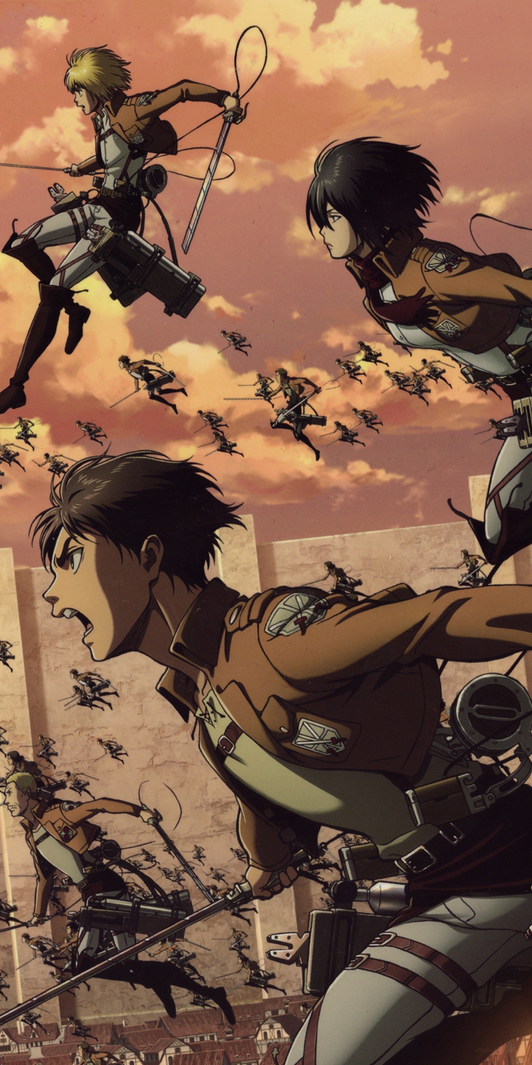 Download mobile wallpaper Anime, Armin Arlert, Eren Yeager, Mikasa Ackerman, Attack On Titan for free.