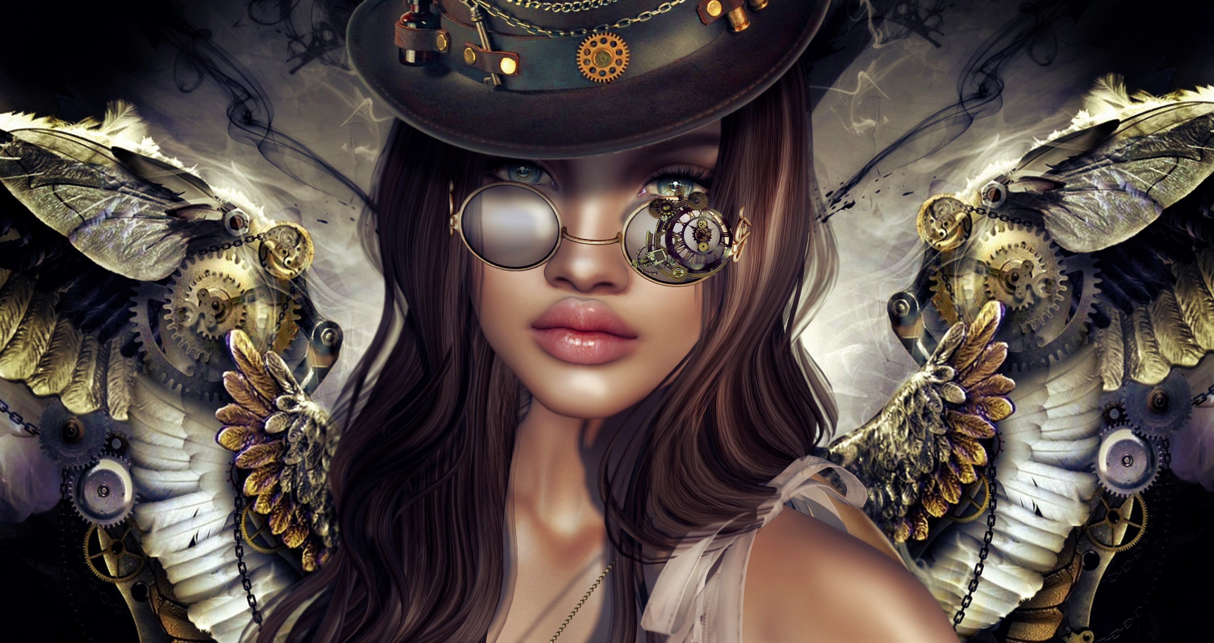 Descarga gratis la imagen Fantasía, Alas, Mujeres, Steampunk en el escritorio de tu PC