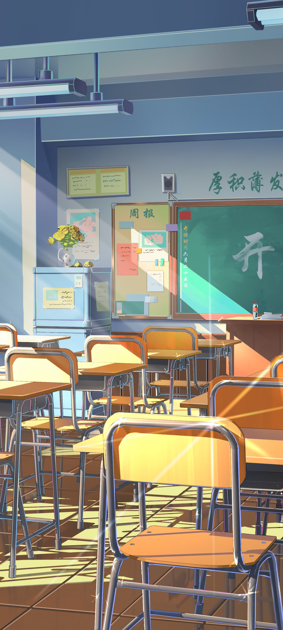 Handy-Wallpaper Stuhl, Zimmer, Animes, Klassenzimmer kostenlos herunterladen.