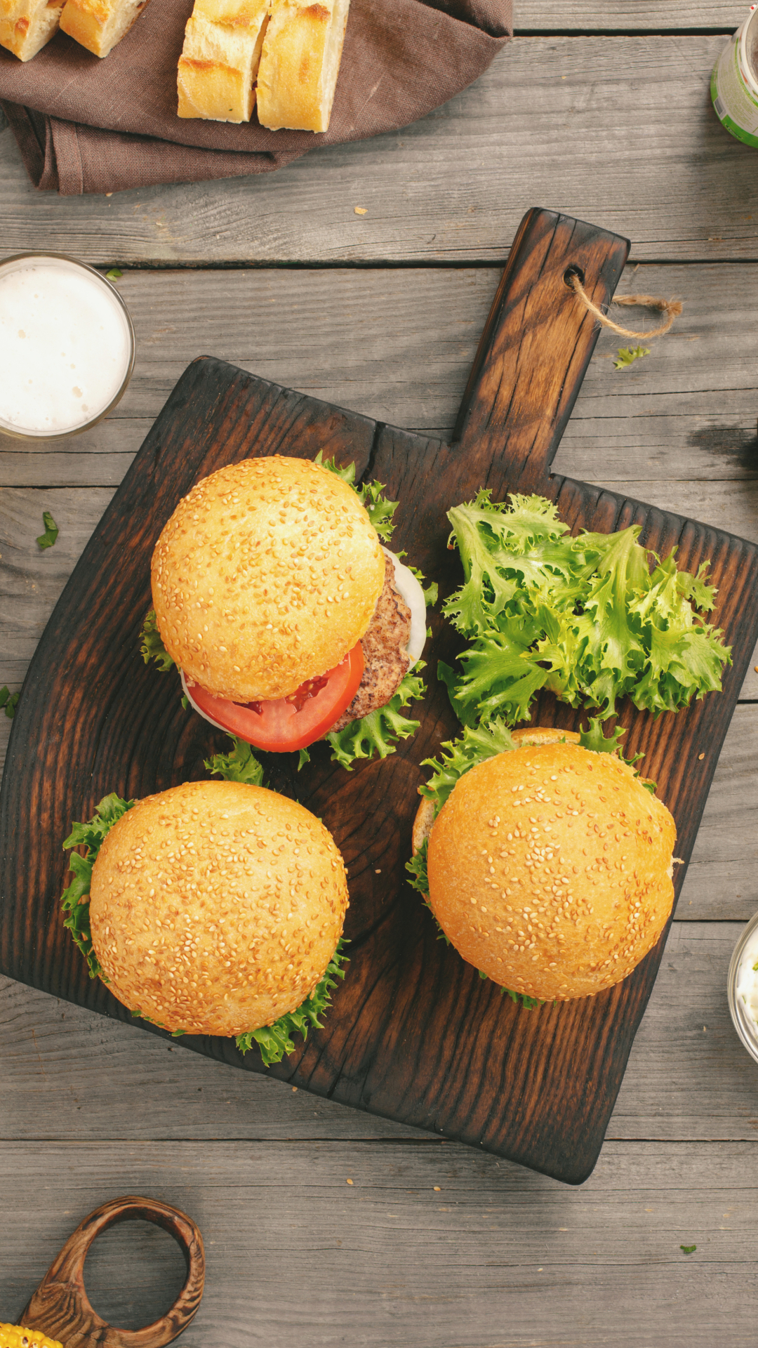 Descarga gratuita de fondo de pantalla para móvil de Naturaleza Muerta, Hamburguesa, Alimento, Bodegón.