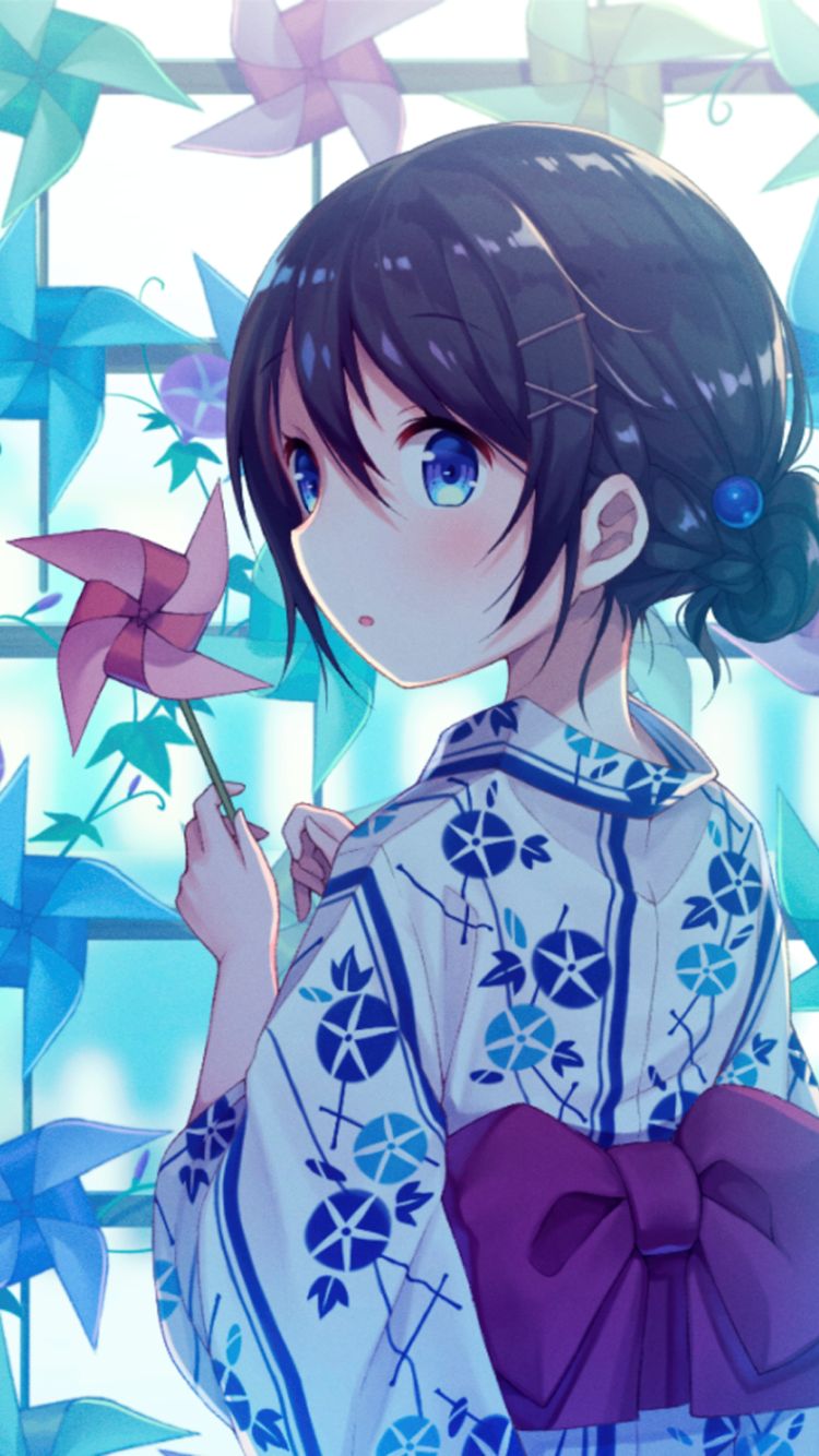 Handy-Wallpaper Mädchen, Kimono, Animes kostenlos herunterladen.