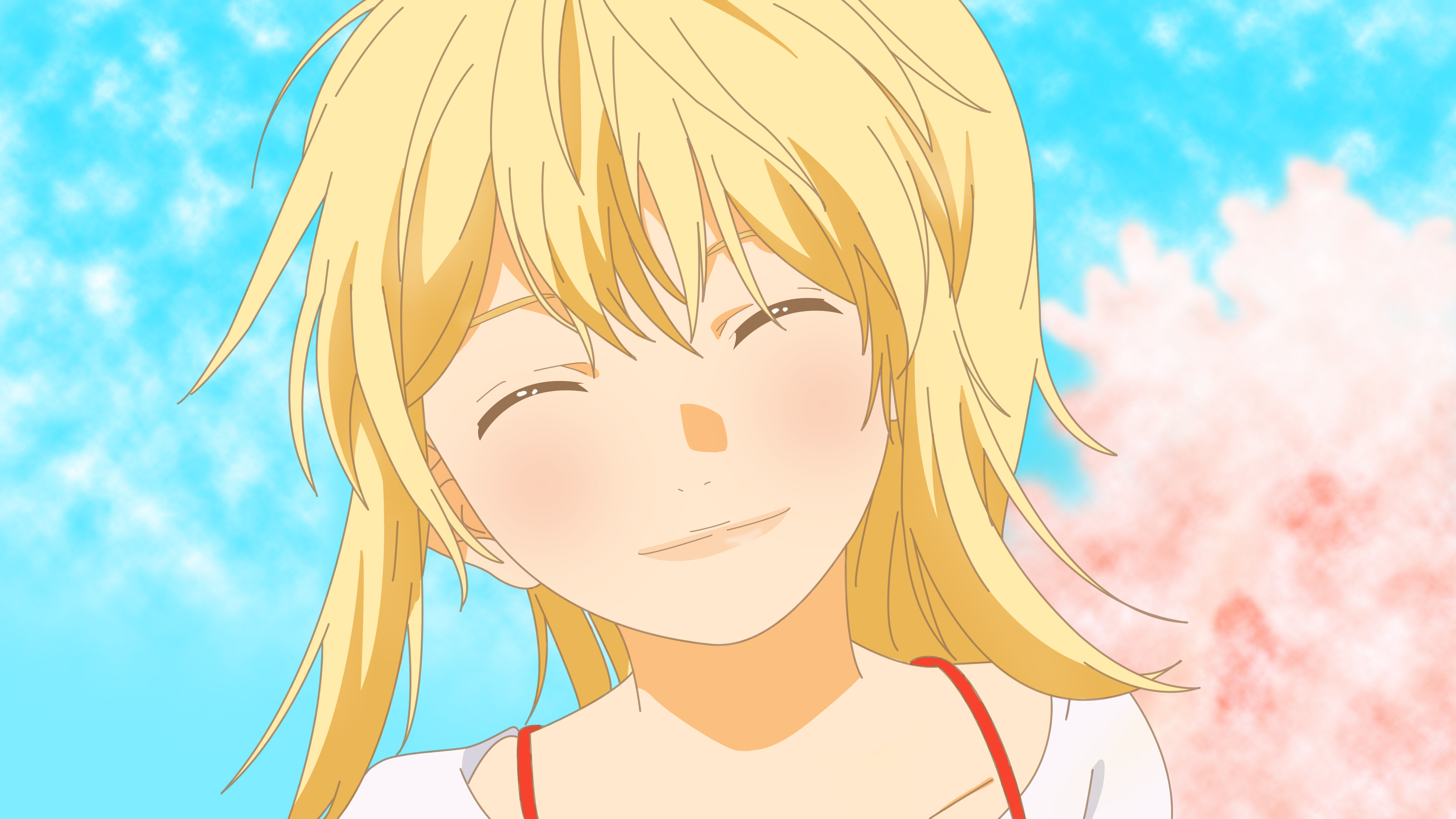 Free download wallpaper Anime, Blonde, Face, Kaori Miyazono, Your Lie In April on your PC desktop