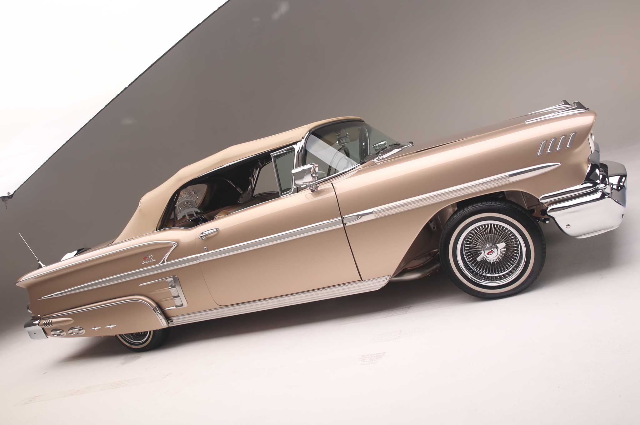 1501202 Hintergrundbild herunterladen fahrzeuge, chevrolet impala cabrio von 1958, lowrider, muscle car, chevrolet impala - Bildschirmschoner und Bilder kostenlos