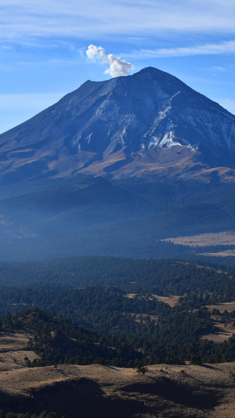 Download mobile wallpaper Earth, Volcano, Mexico, Volcanoes, Popocatépetl for free.