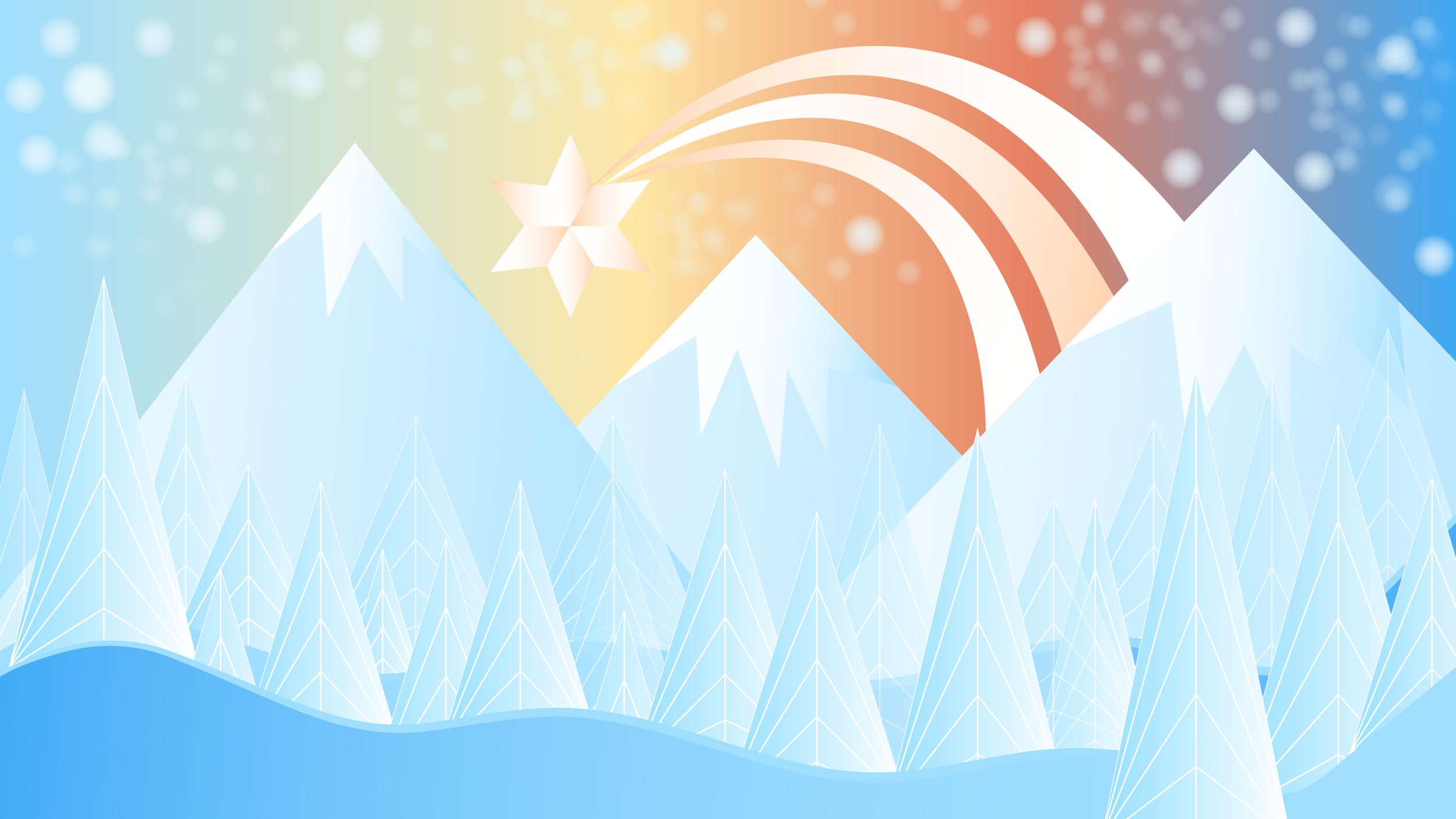 Download mobile wallpaper Winter, Mountain, Artistic, Star for free.