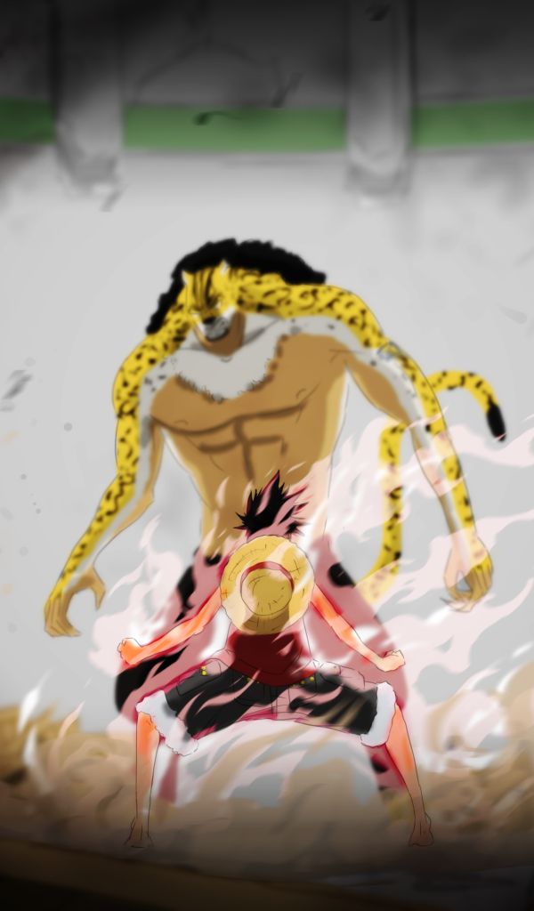 anime, one piece, monkey d luffy, rob lucci phone background