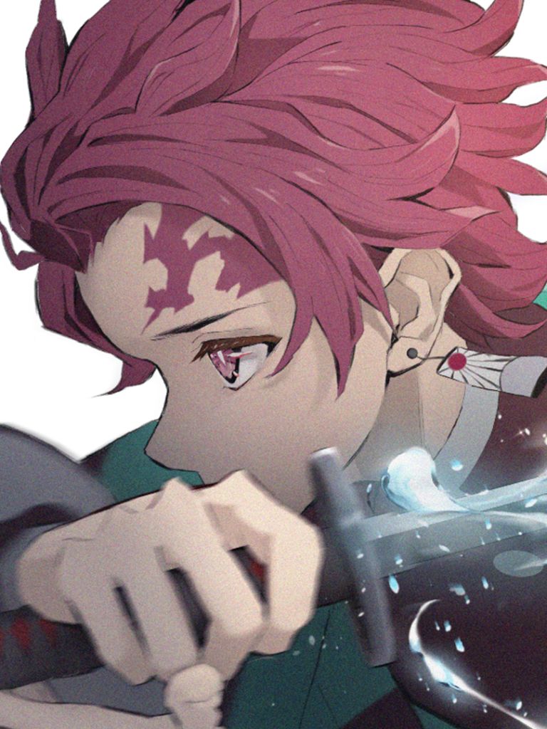 Handy-Wallpaper Animes, Rote Haare, Demon Slayer, Tanjiro Kamado kostenlos herunterladen.