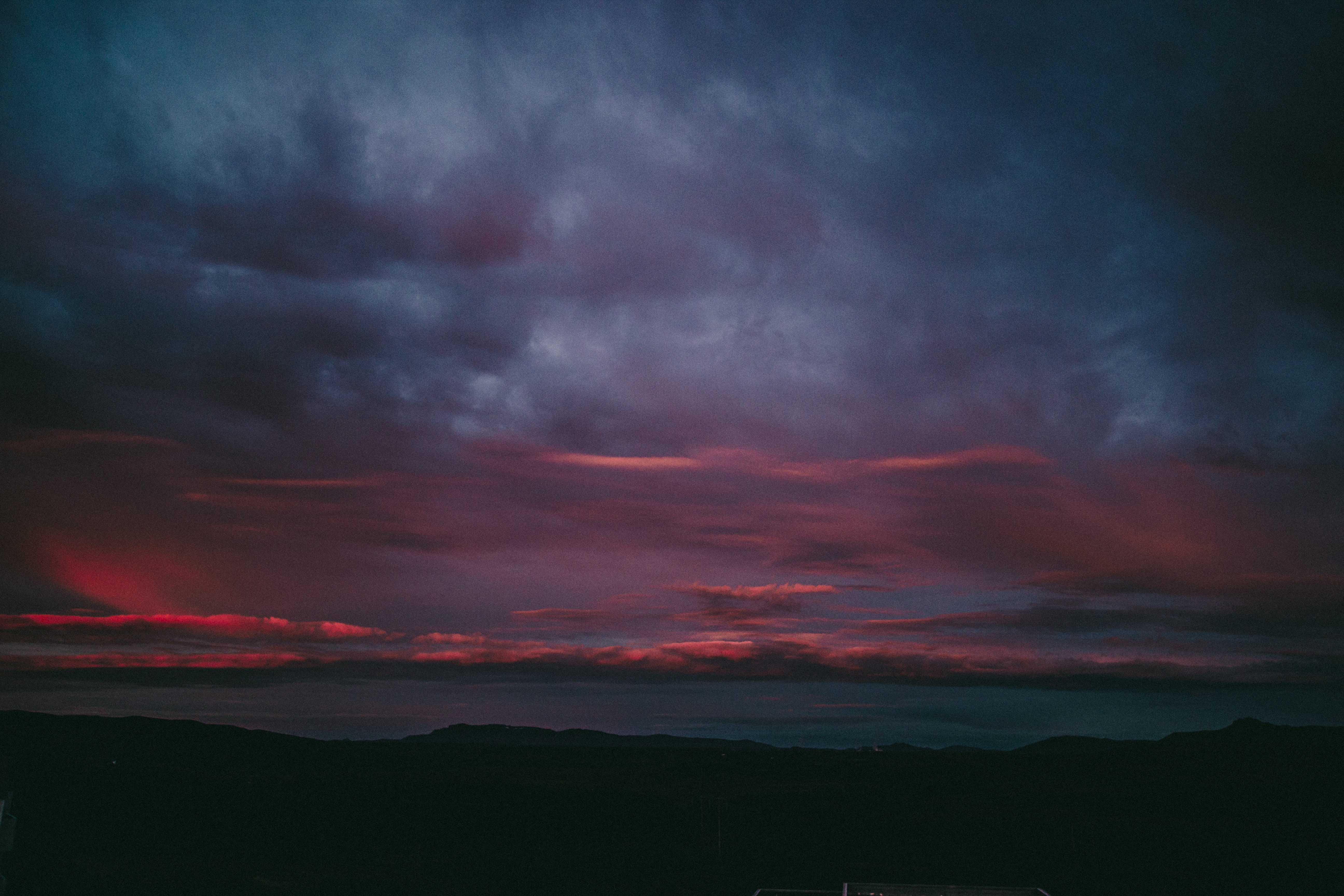 dark, sky, clouds, horizon, evening Panoramic Wallpaper
