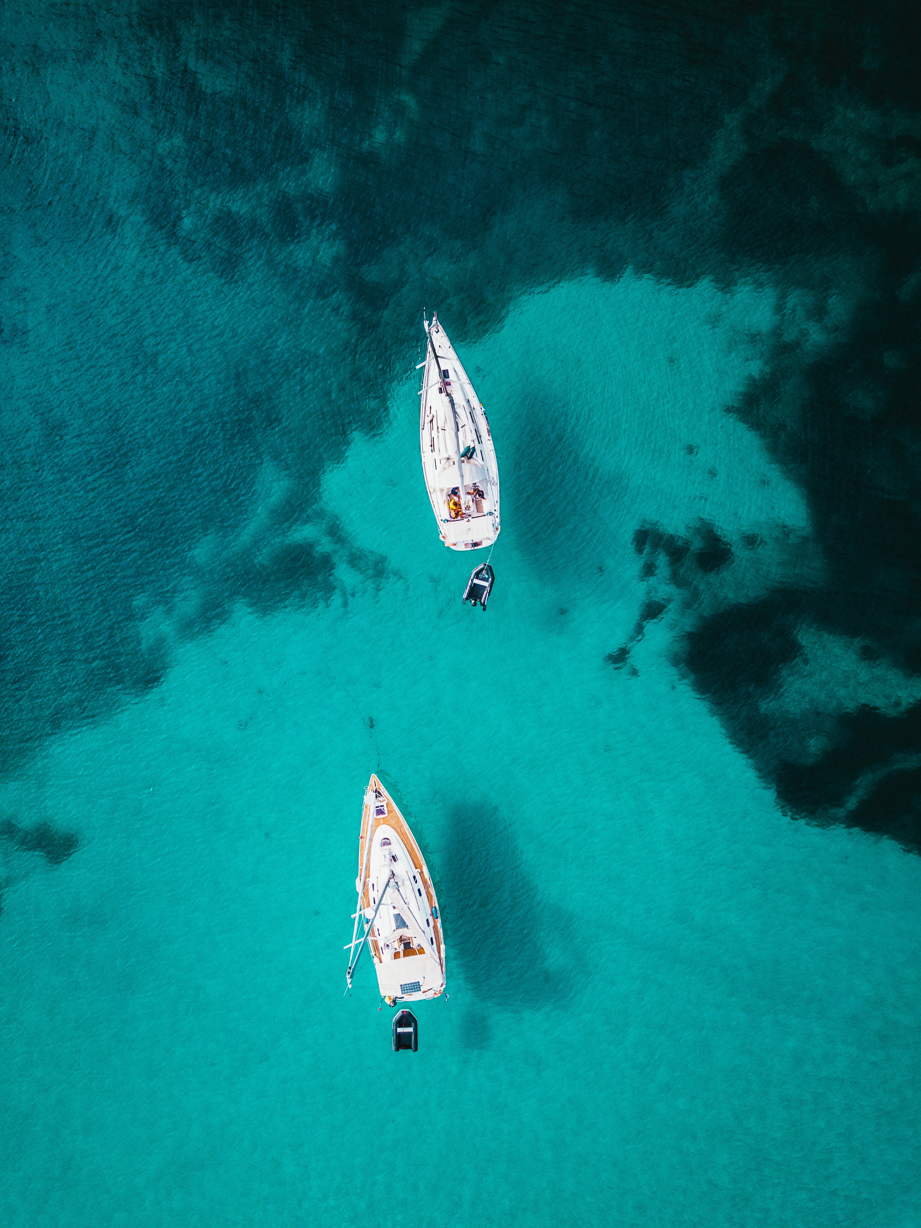 Free download wallpaper Water, Boats, View From Above, Nature, Ocean on your PC desktop