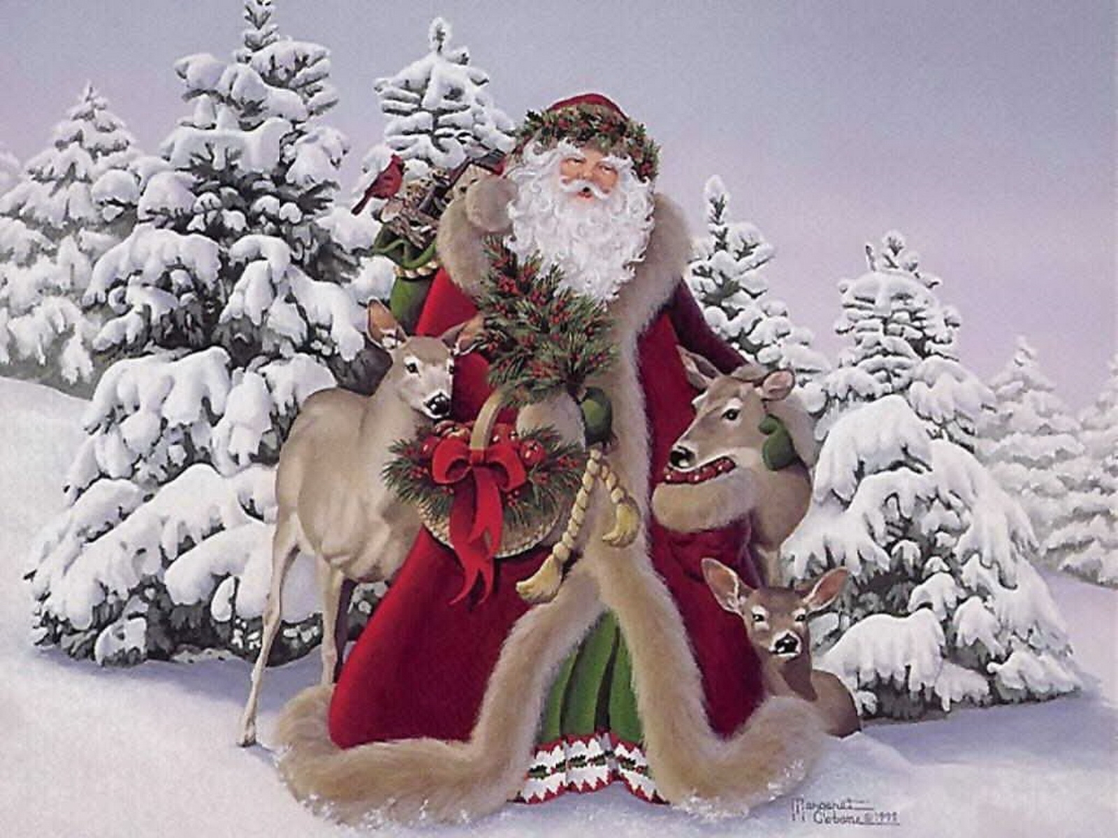 1672 завантажити картинку свята, зима, новий рік, дід мороз, санта клаус, різдво, малюнки - шпалери і заставки безкоштовно