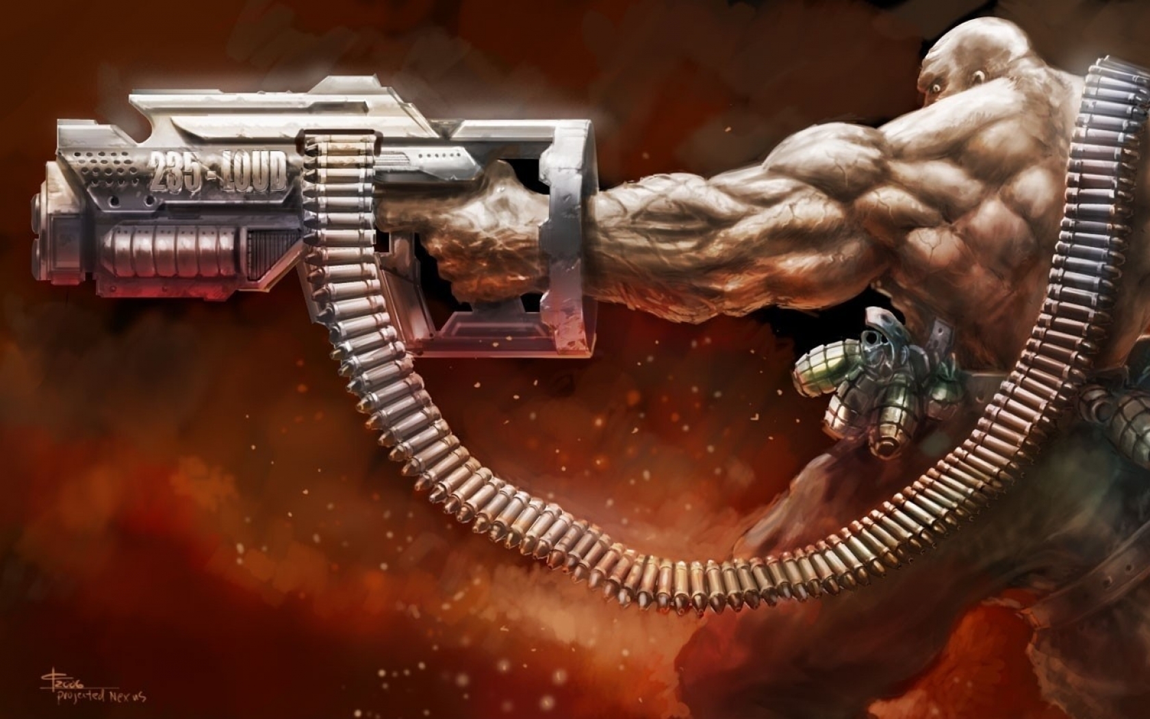 Download mobile wallpaper Warrior, Sci Fi, Gun, Machine Gun for free.