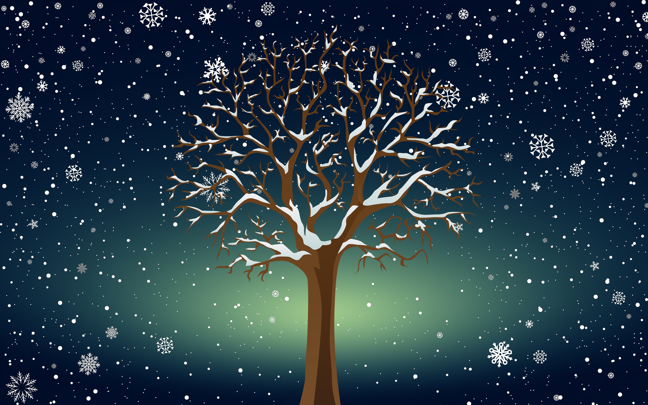 Скачать картинку Зима, Снежинки, Дерево, Художественные в телефон бесплатно.
