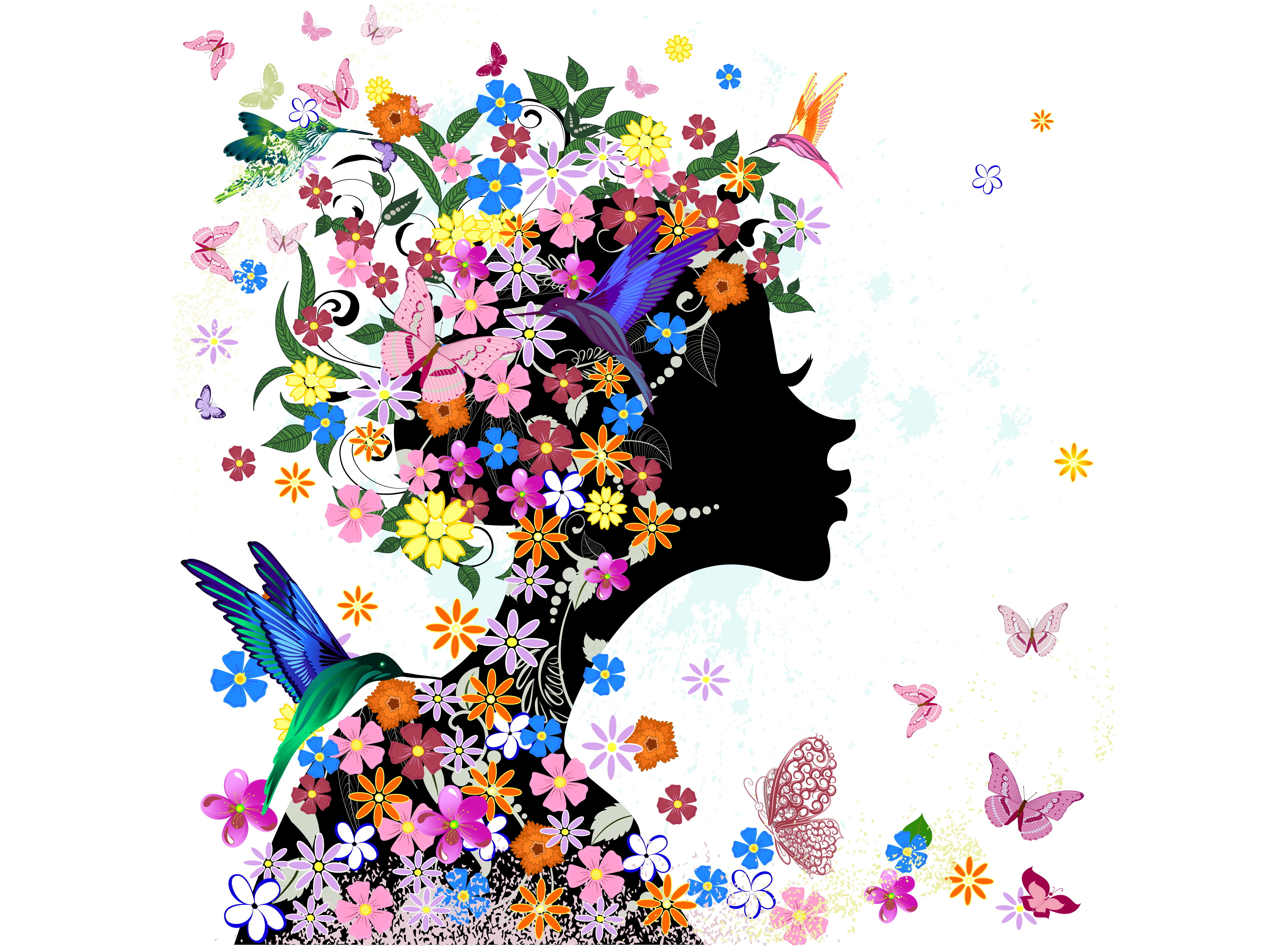 無料モバイル壁紙蝶, ベクター, 花, 色, 概要, カラフルをダウンロードします。
