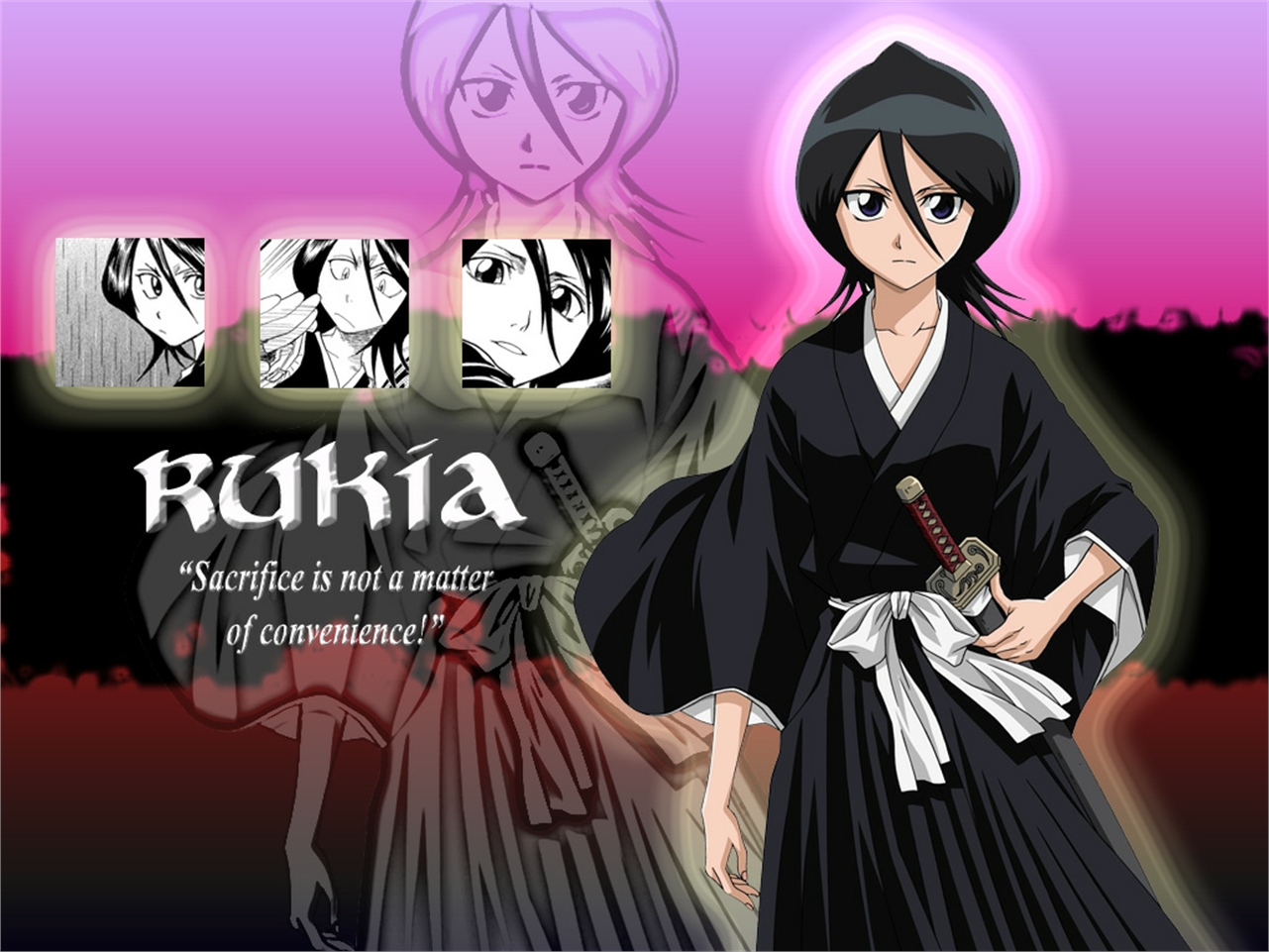 Handy-Wallpaper Bleach, Rukia Kuchiki, Animes kostenlos herunterladen.