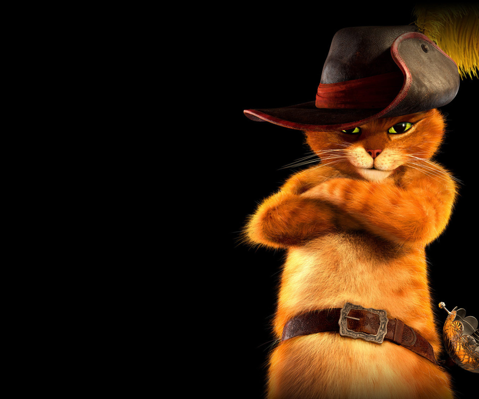 Free download wallpaper Puss In Boots, Cat, Hat, Movie on your PC desktop