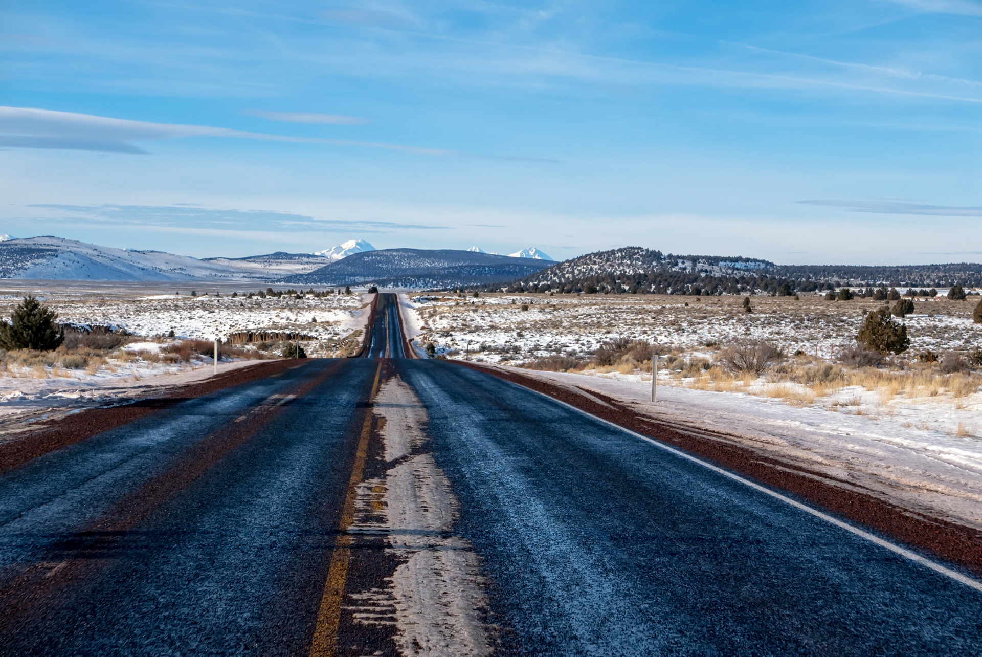 Descarga gratis la imagen Paisaje, Invierno, Naturaleza, Carretera, Hecho Por El Hombre en el escritorio de tu PC