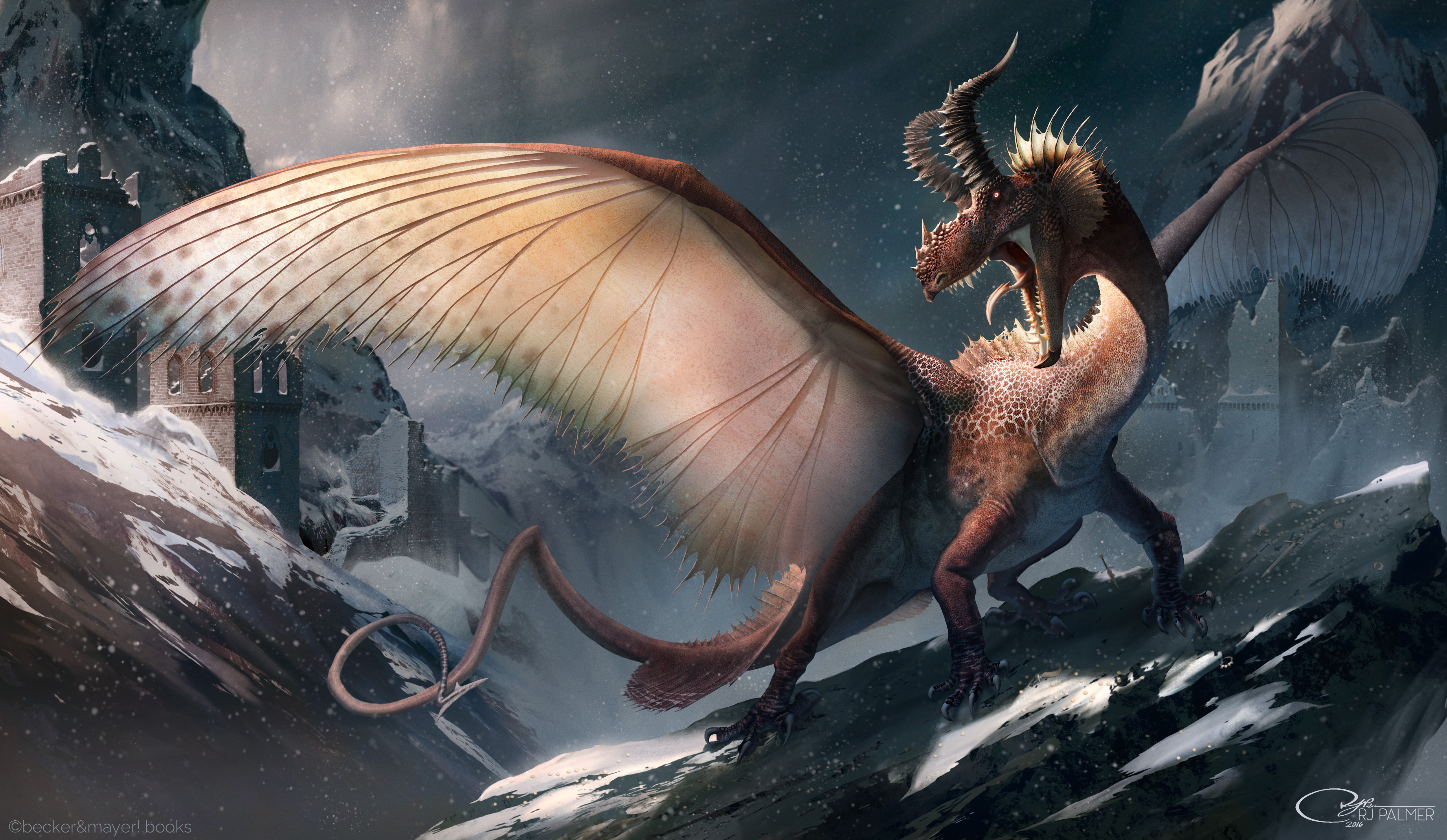 Download mobile wallpaper Fantasy, Dragon, Horns for free.