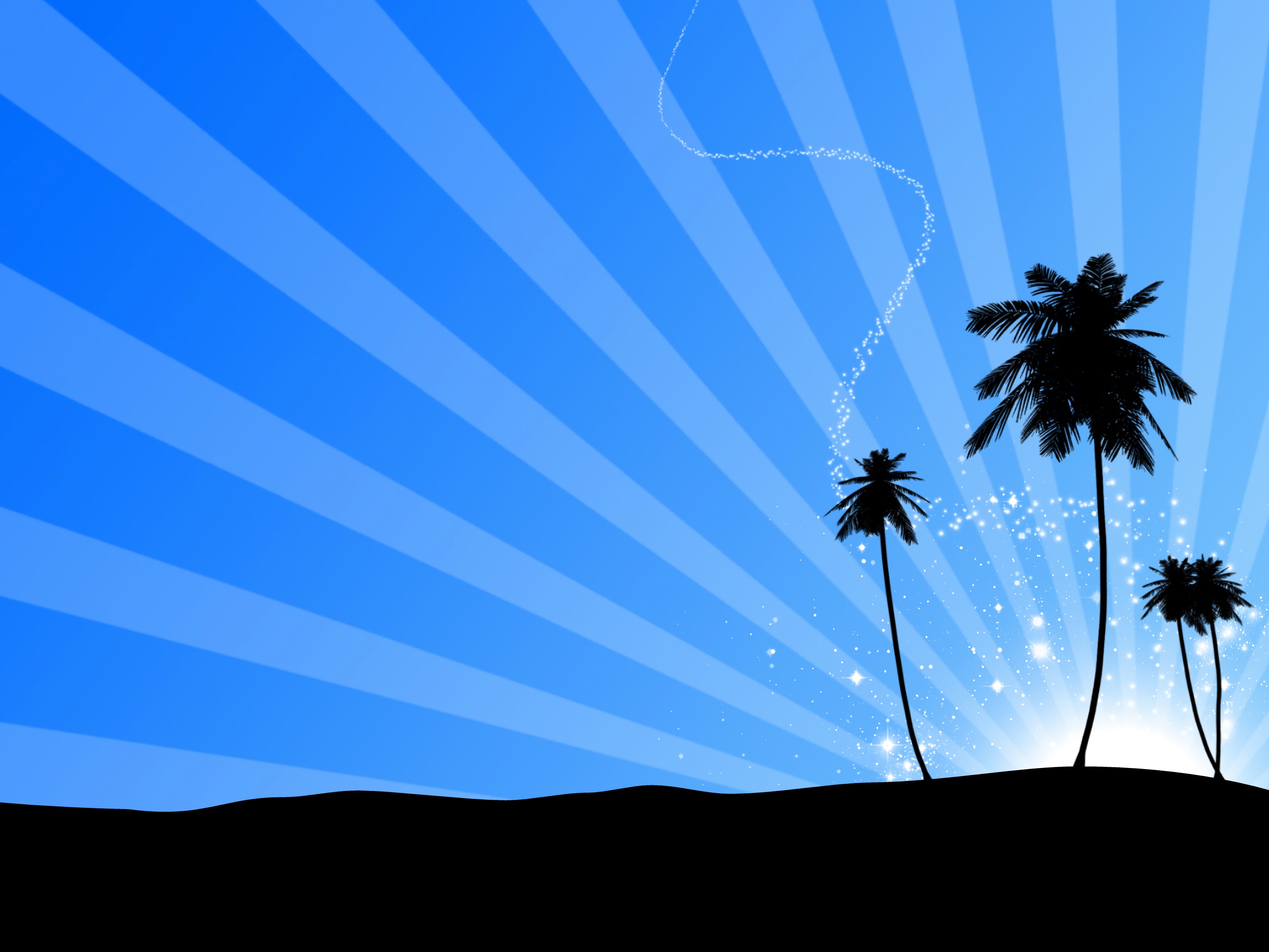 Free download wallpaper Glare, Palms, Art, Silhouette on your PC desktop