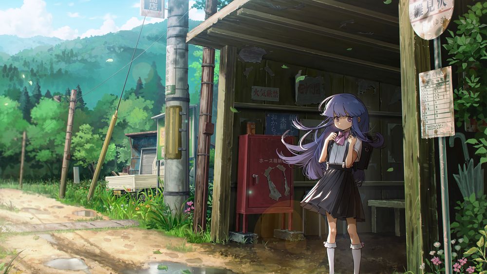 HDデスクトップ 壁紙: 古手梨花, アニメ, 泣くとき, 長い髪, パープルアイズ, 紫髪, スカートダウンロード無料画像 #1007705