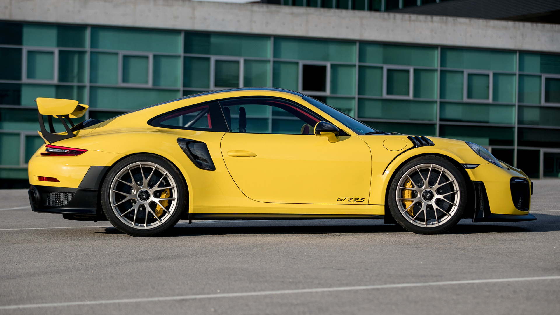 Download mobile wallpaper Porsche, Car, Race Car, Porsche 911 Gt2, Vehicles, Yellow Car for free.