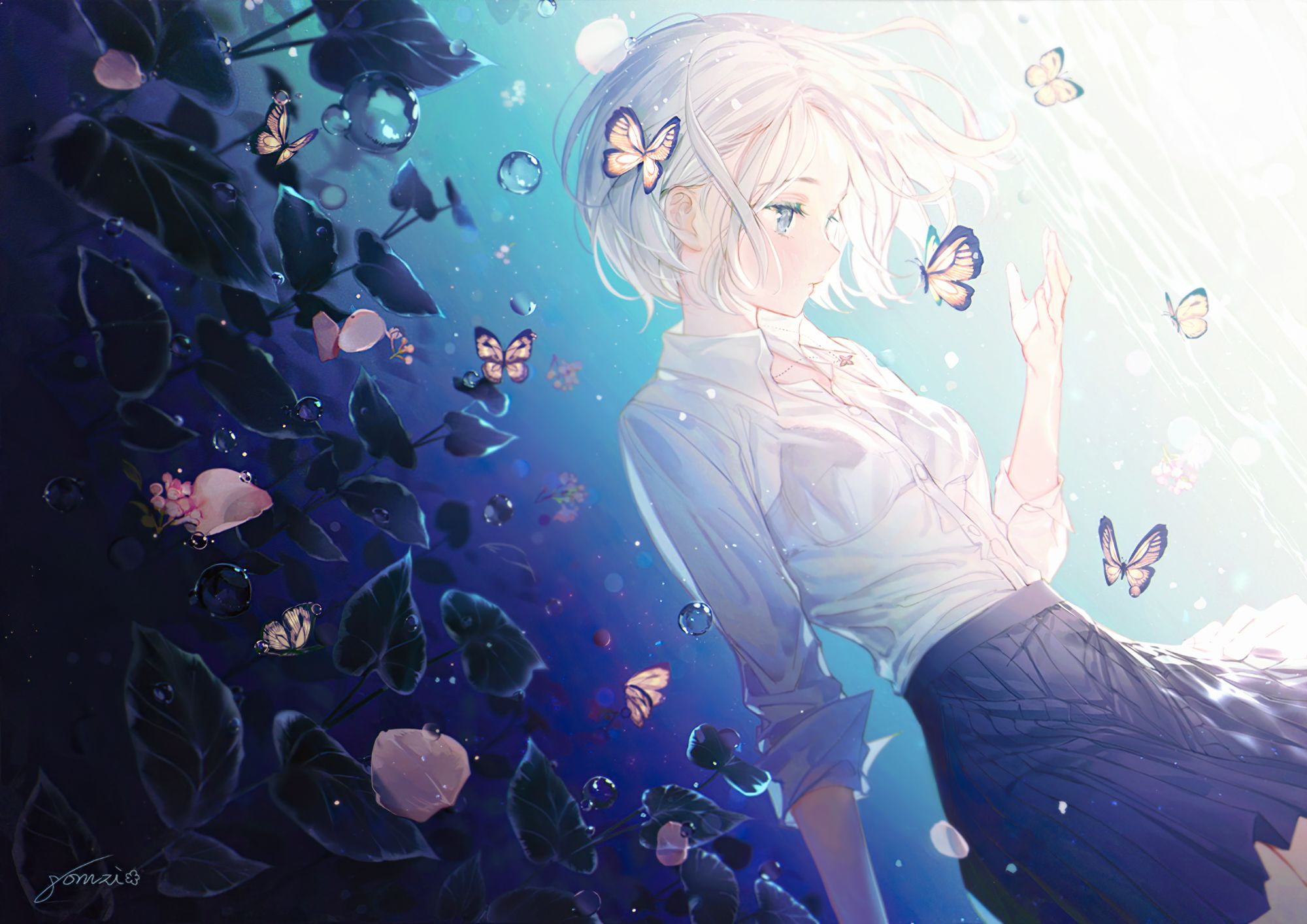 Handy-Wallpaper Schmetterlinge, Unterwasser, Original, Animes kostenlos herunterladen.