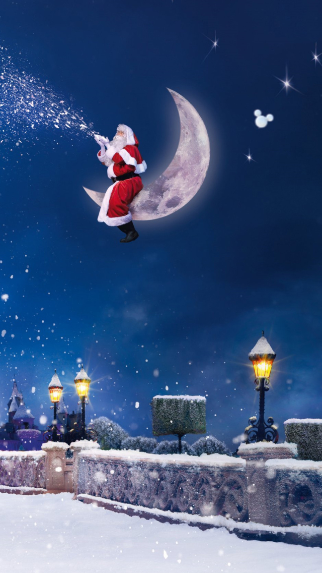 Descarga gratuita de fondo de pantalla para móvil de Navidad, Día Festivo, Papa Noel, Disneylandia.