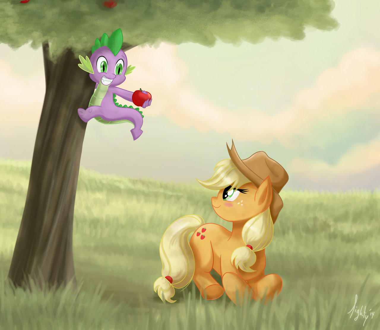 Download mobile wallpaper Applejack (My Little Pony), Spike (My Little Pony), My Little Pony: Friendship Is Magic, My Little Pony, Tv Show for free.