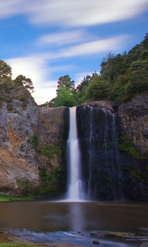 Handy-Wallpaper Natur, Wasserfälle, See, Neuseeland, Wasserfall, Fluss, Cliff, Klippe, Erde/natur, Hunua Fälle kostenlos herunterladen.