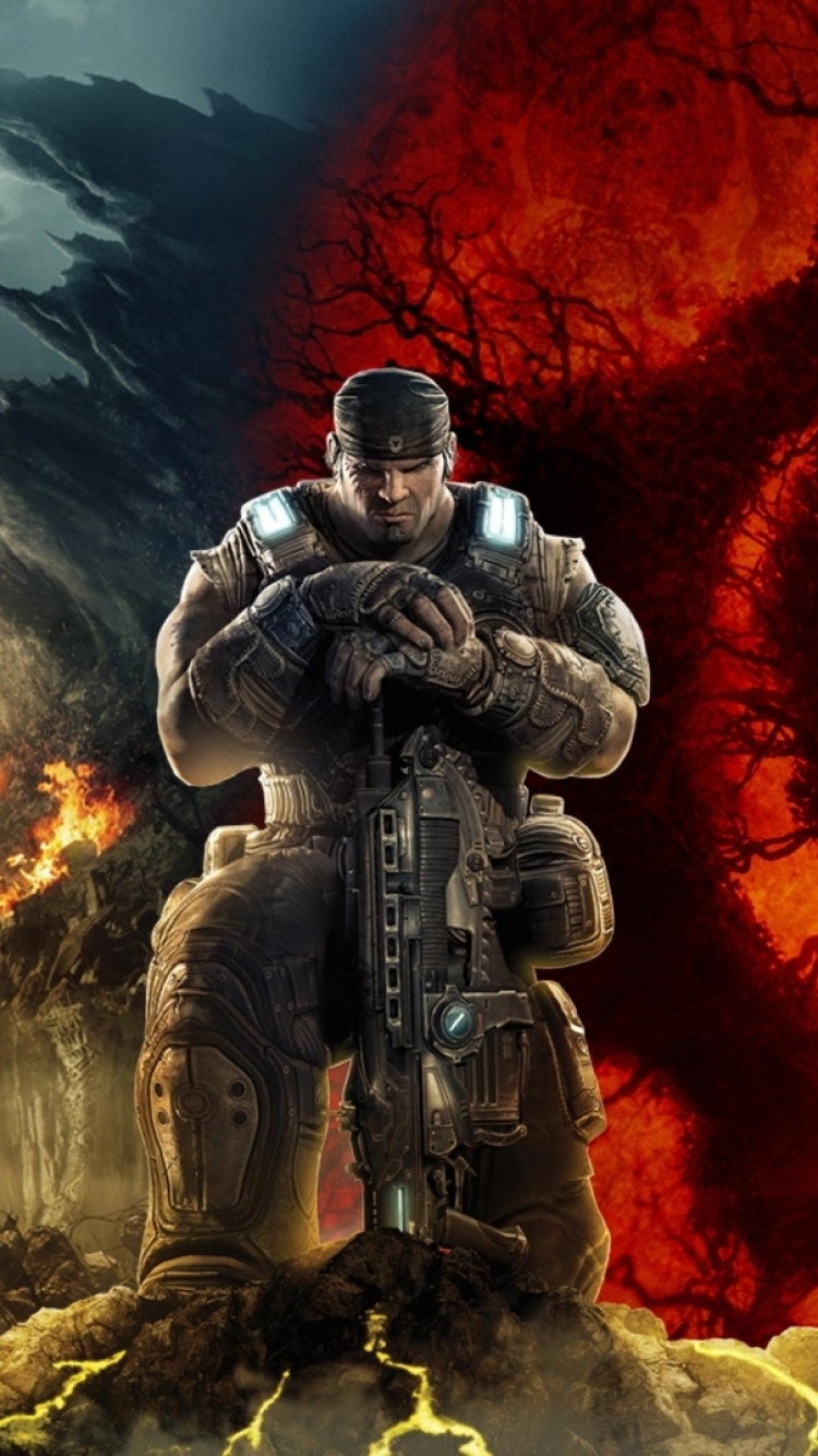 Download mobile wallpaper Gears Of War, Skull, Soldier, Army, Video Game, Machine Gun, Gears Of War 3 for free.