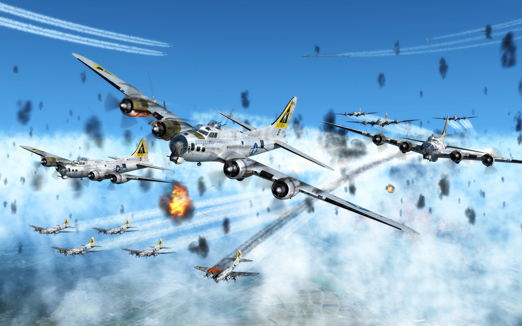 300616 Hintergrundbild herunterladen militär, boeing b 17 fliegende festung, luftwaffe, flugzeuge, flugzeug, zweiter weltkrieg, bomber - Bildschirmschoner und Bilder kostenlos