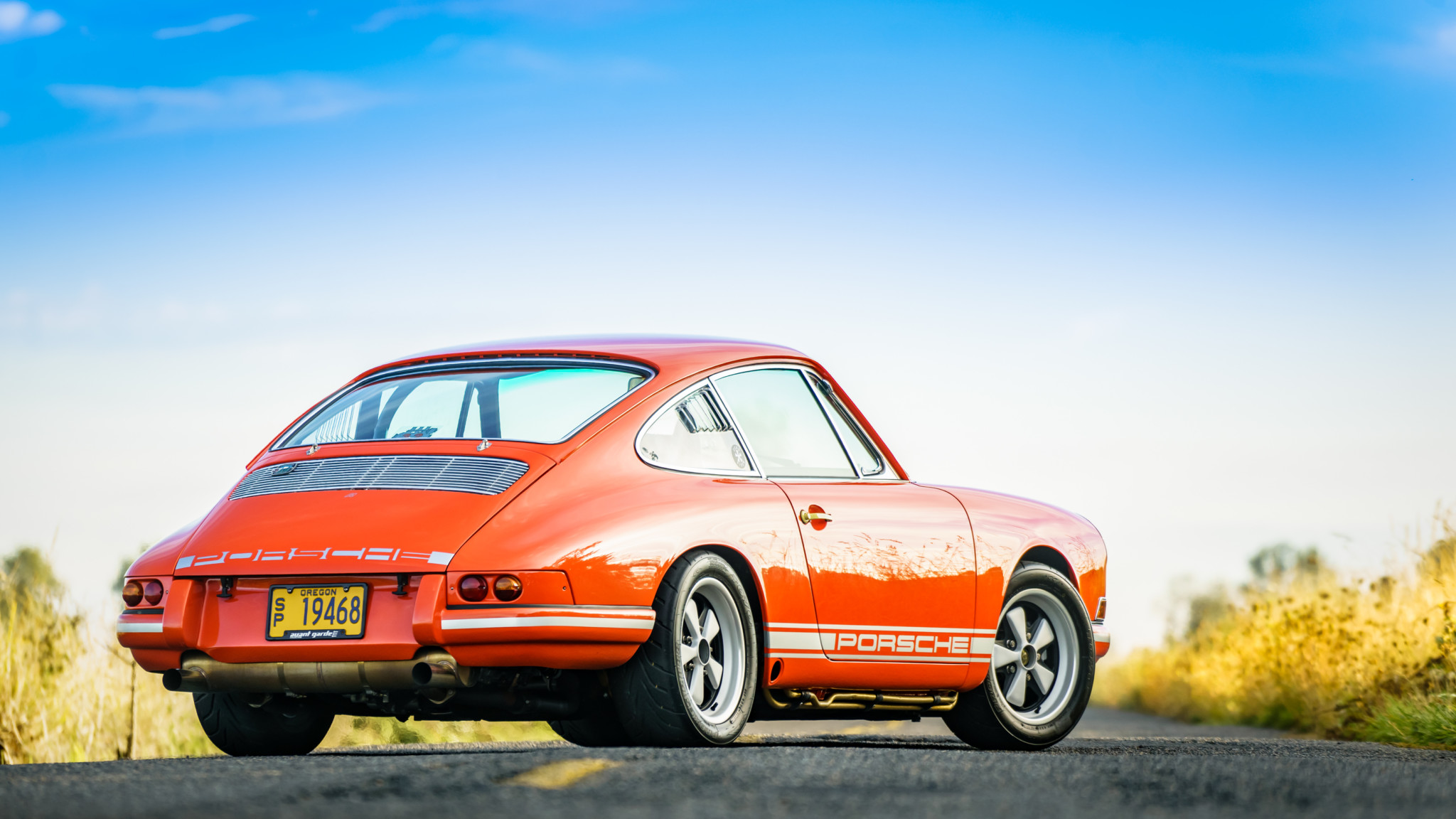 Download mobile wallpaper Porsche, Tuning, Car, Old Car, Vehicles, Coupé, Orange Car, Porsche 912 for free.